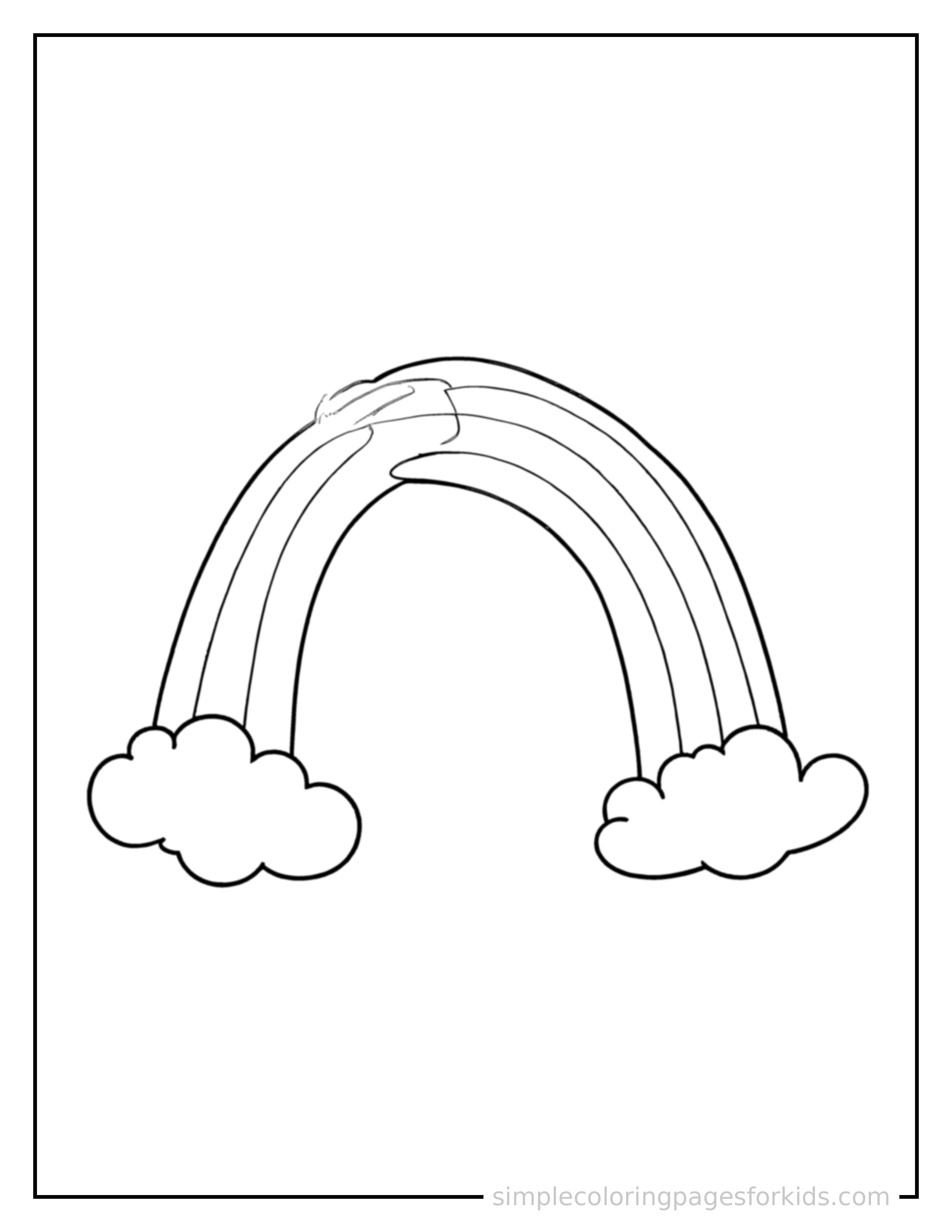 Printable rainbow coloring page for kids