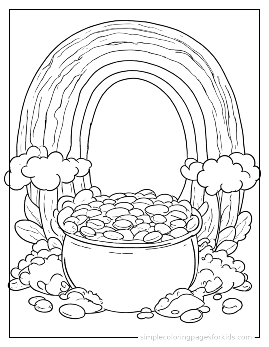 Printable rainbow coloring page for kids