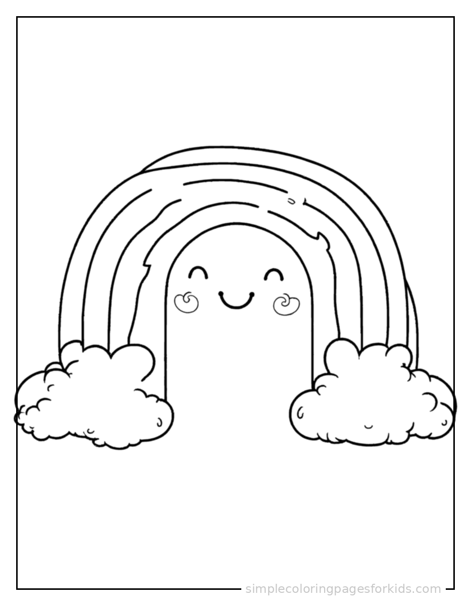 Printable rainbow coloring page for kids