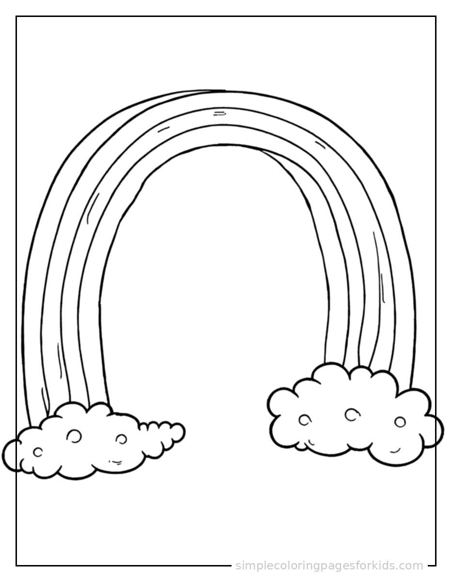 Printable rainbow coloring page for kids