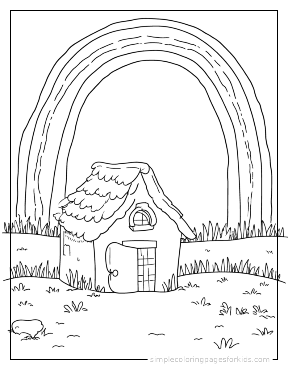 Printable rainbow coloring page for kids