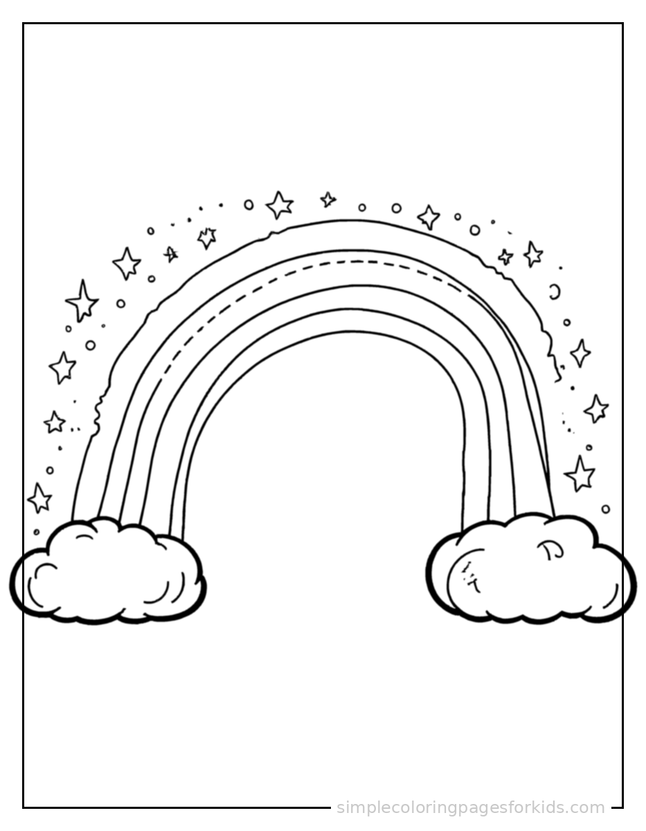 Printable rainbow coloring page for kids