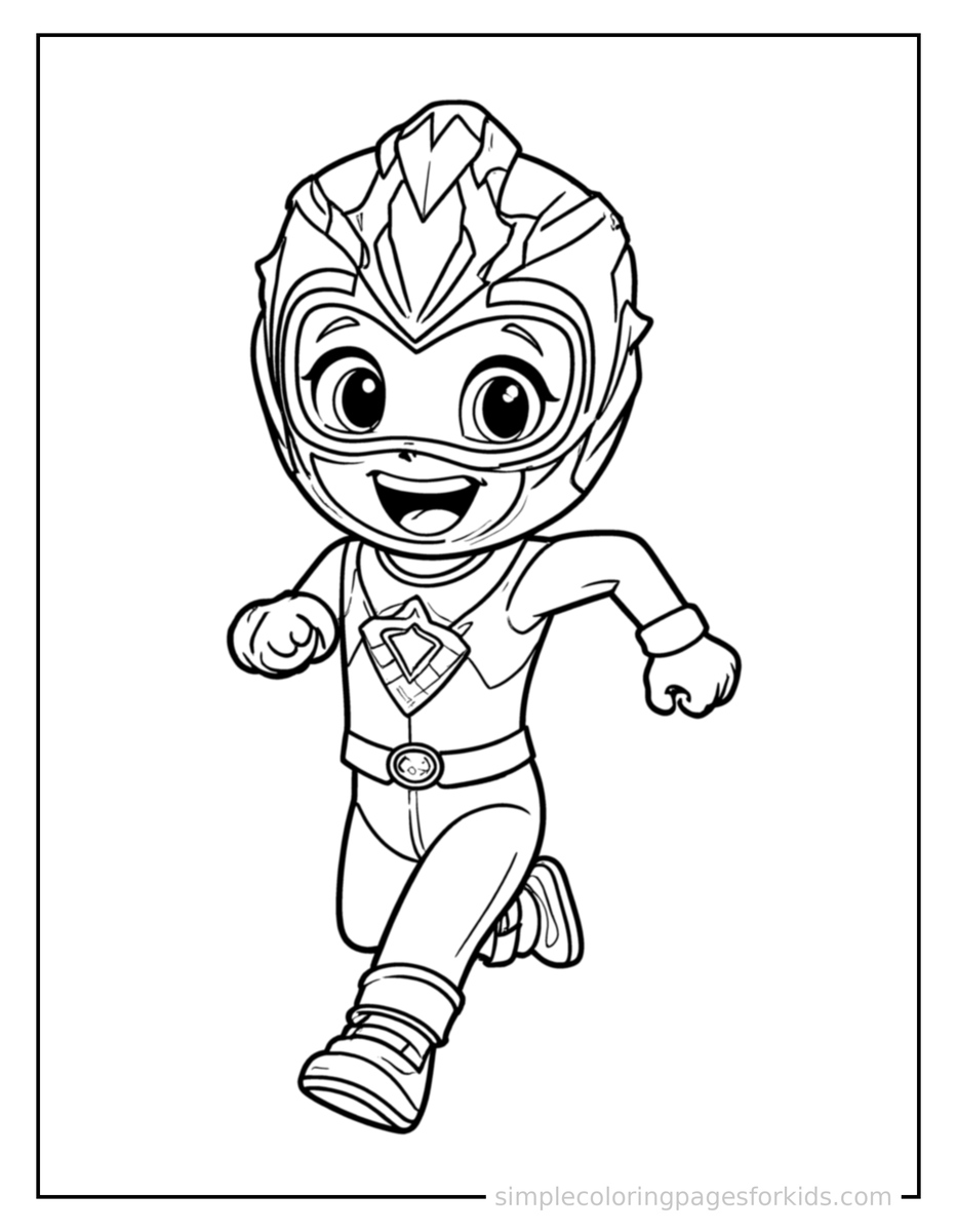 Running Ranger Squad Hero Coloring Page