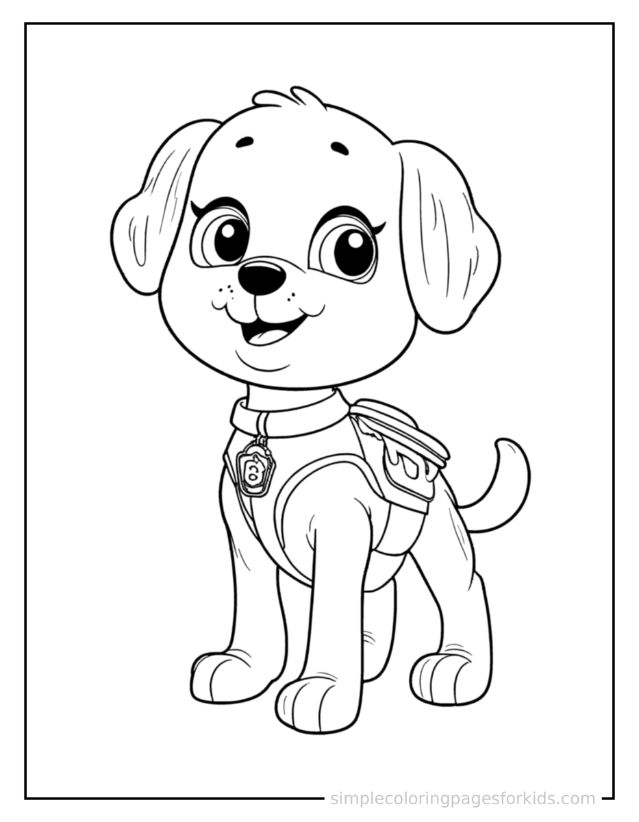Proud Rescue Pup Coloring Page