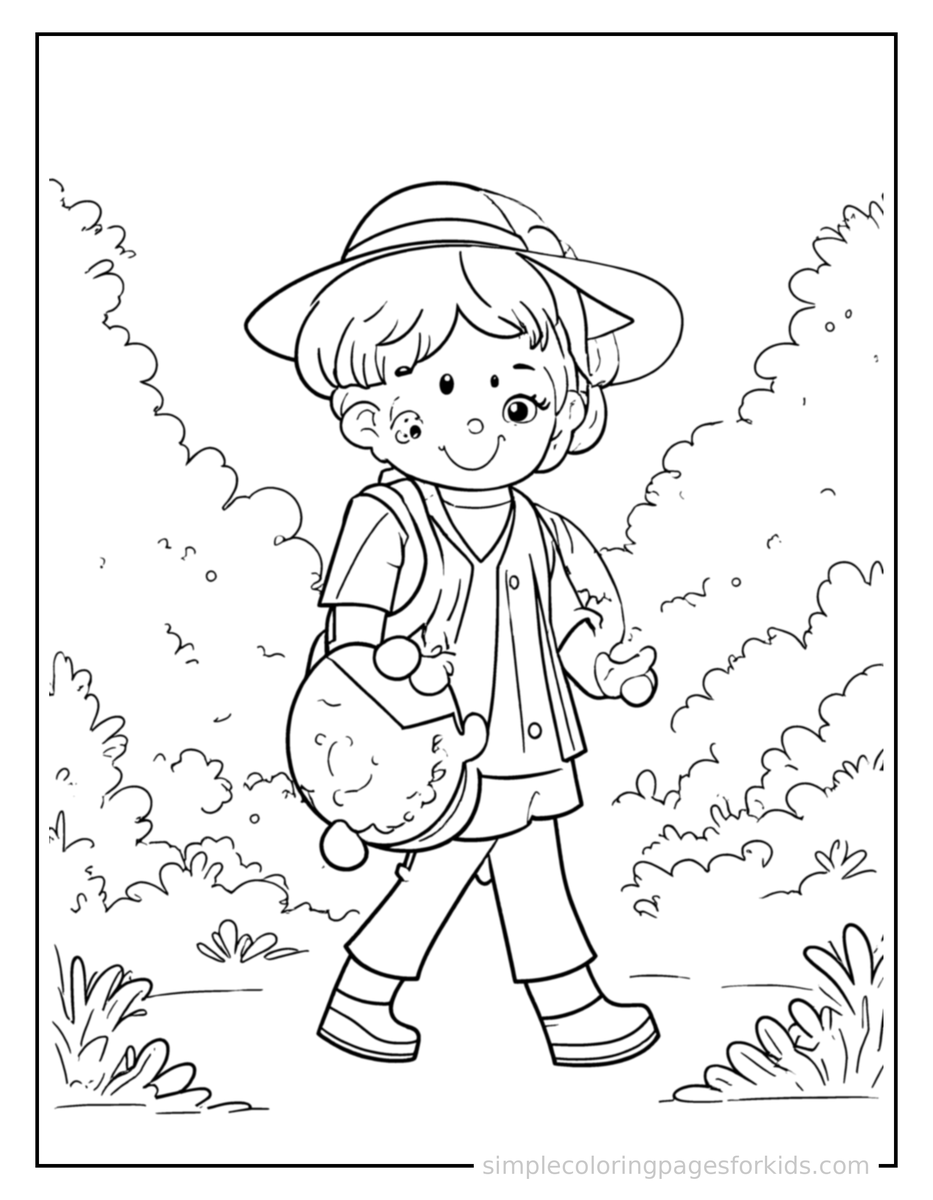 Sparkling Back To School Scene In Autumn Coloring Page