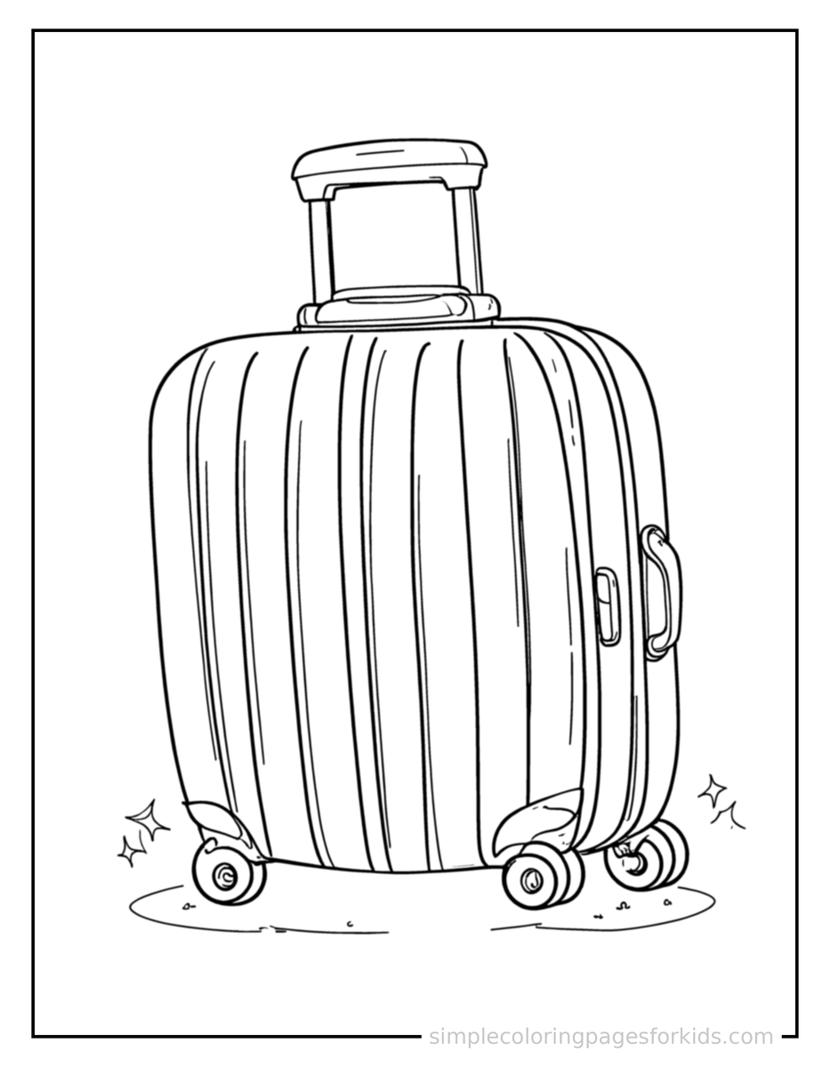 Sparkling Summer Vacation Suitcase Coloring Page