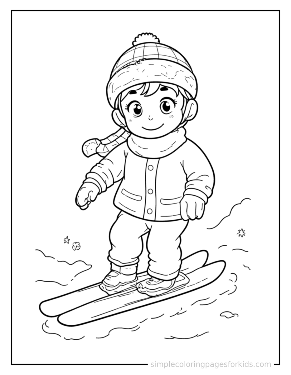 Sparkling Winter Sports Like Skiing Coloring Page
