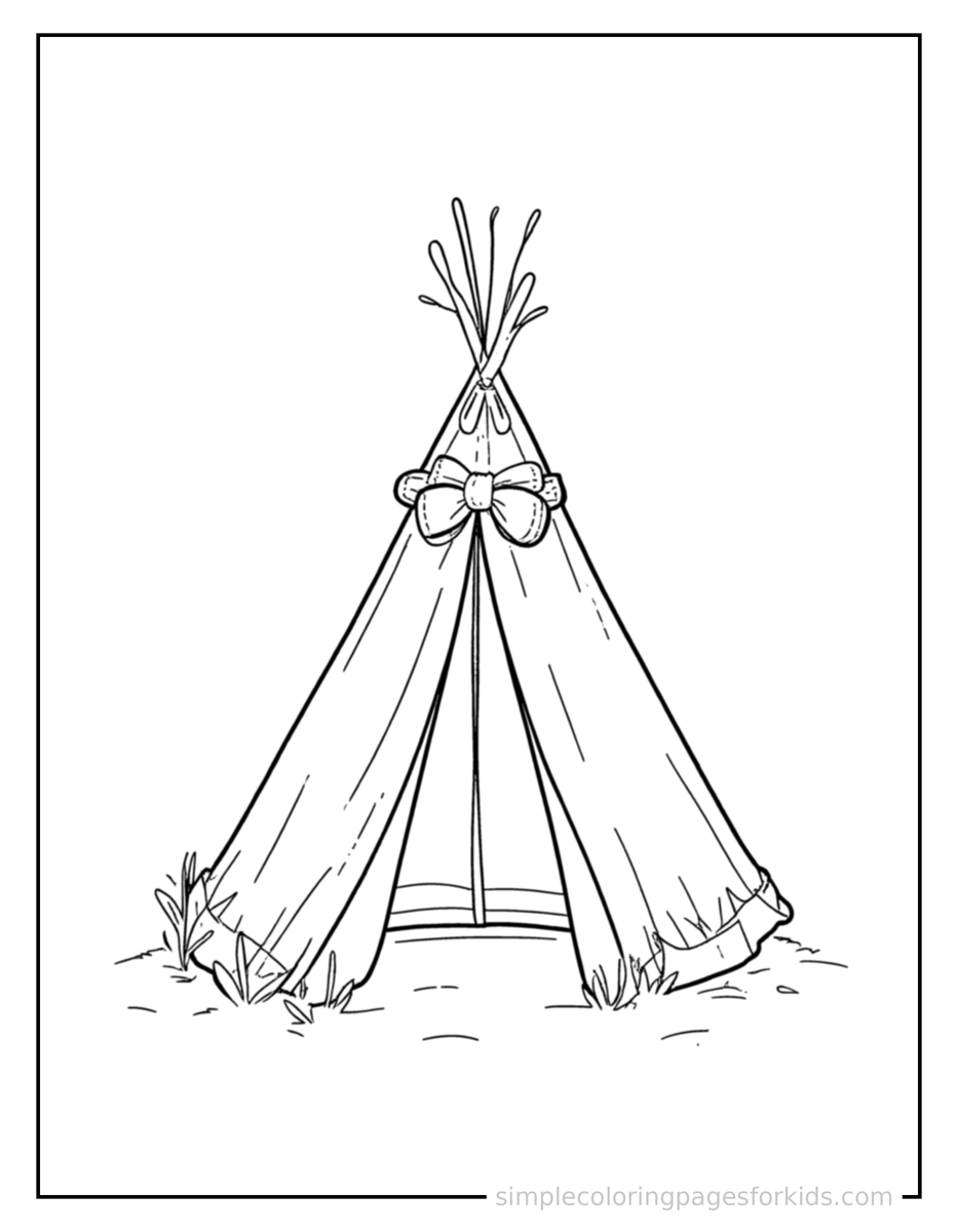 Coloring Scene 4 Summer Camp Tent Scene Coloring Page