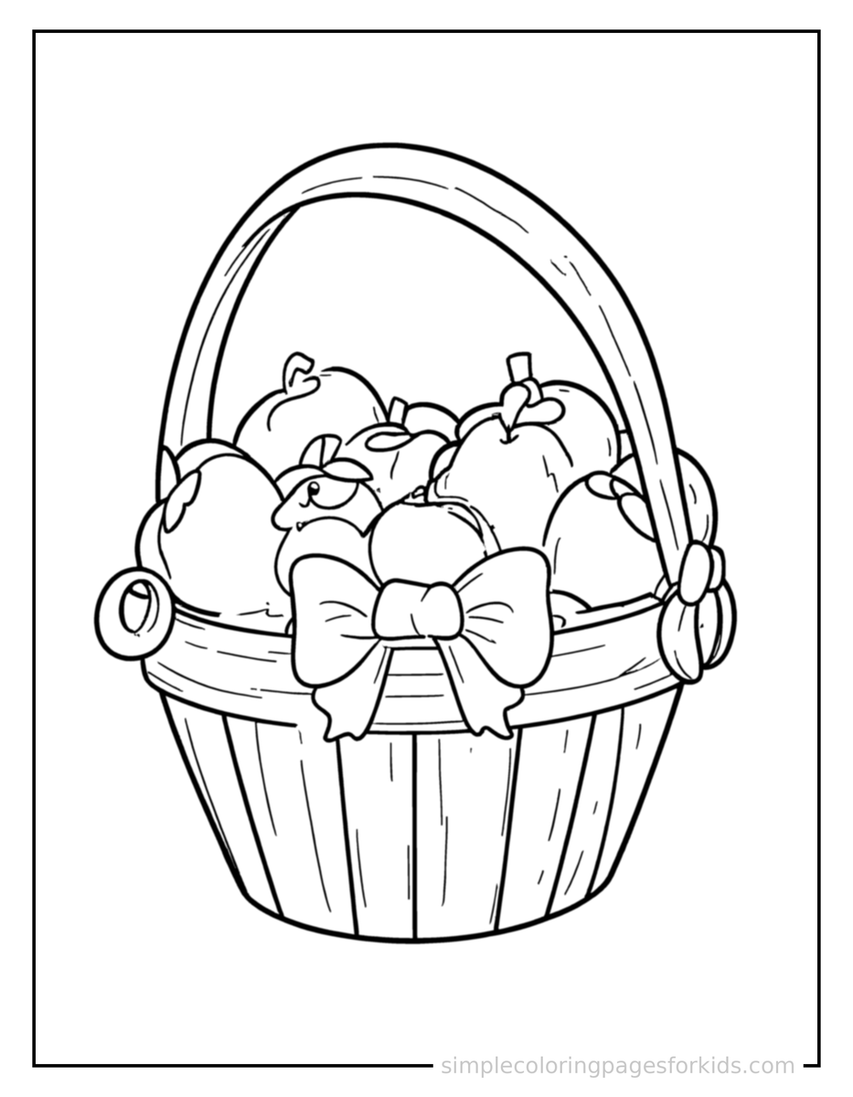 Picking (2) Autumn Apple Picking Basket Coloring Page