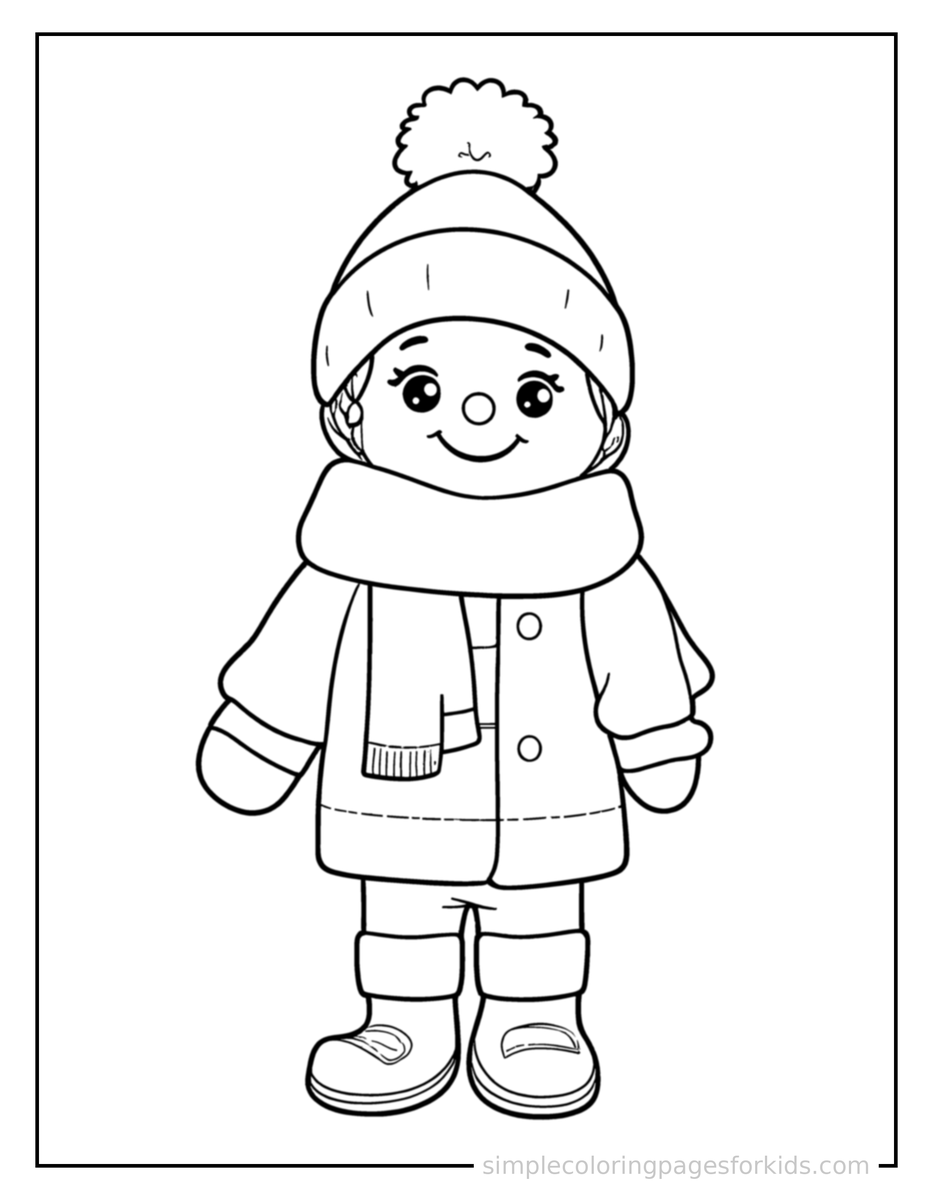 Winter Mittens And A Scarf Coloring Pages