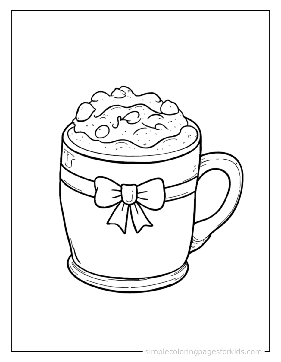 Coloring Scene 4 Winter Hot Chocolate Mug Scene Coloring Page
