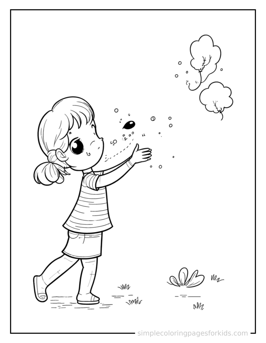 Sparkling Summer Water Balloon Fight Coloring Page