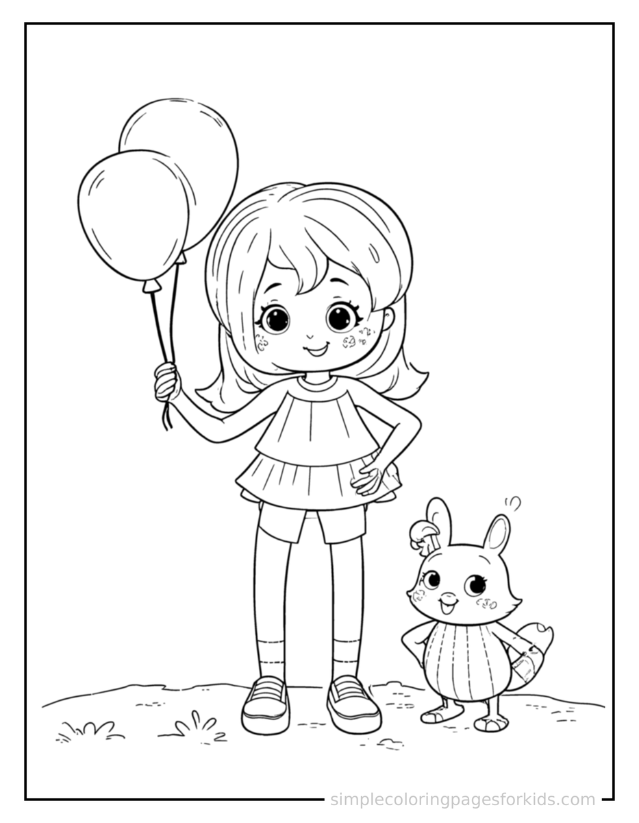 Coloring Scene 3 Summer Water Balloon Fight Coloring Page
