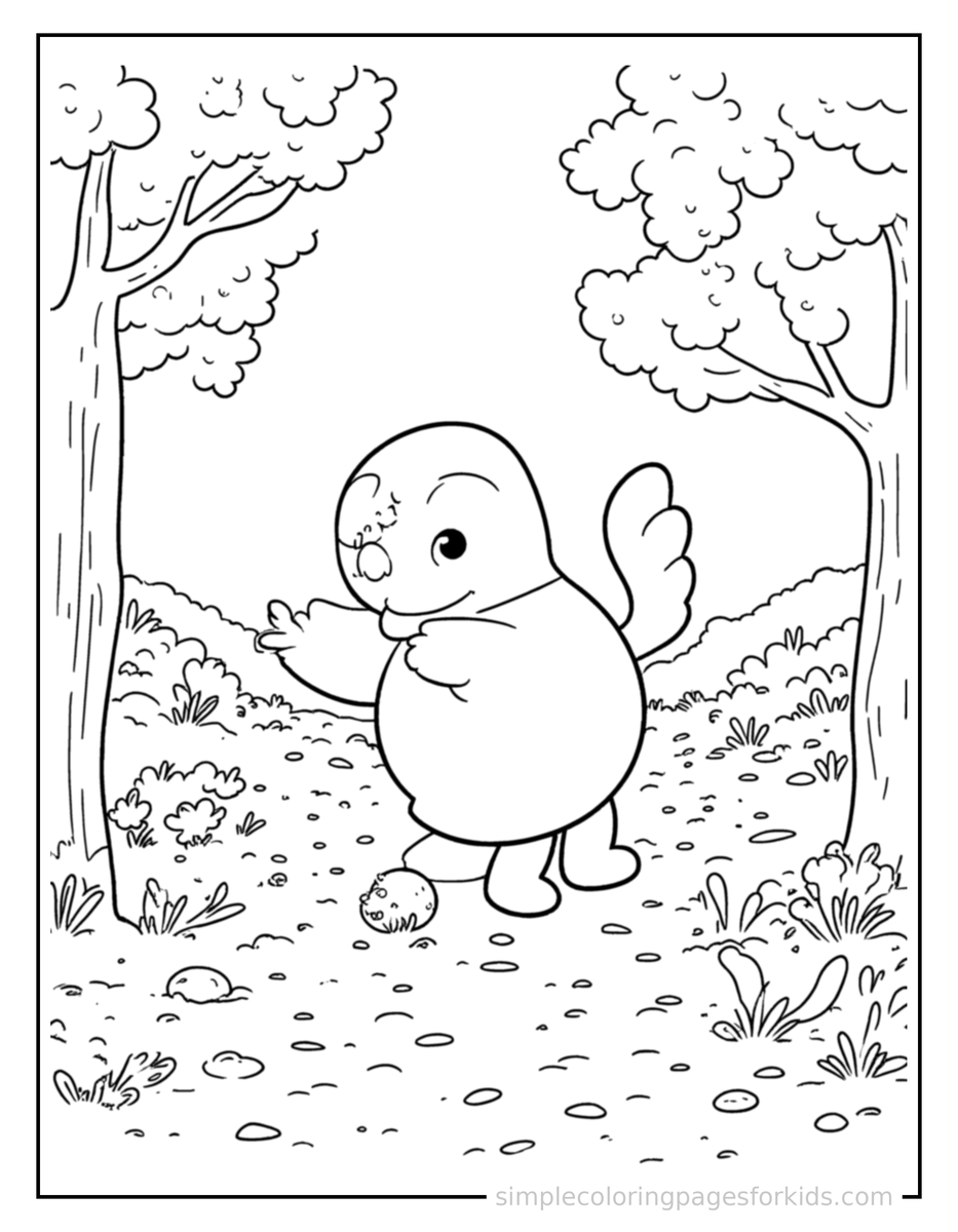 Autumn Nature Walk Scene Coloring Pages