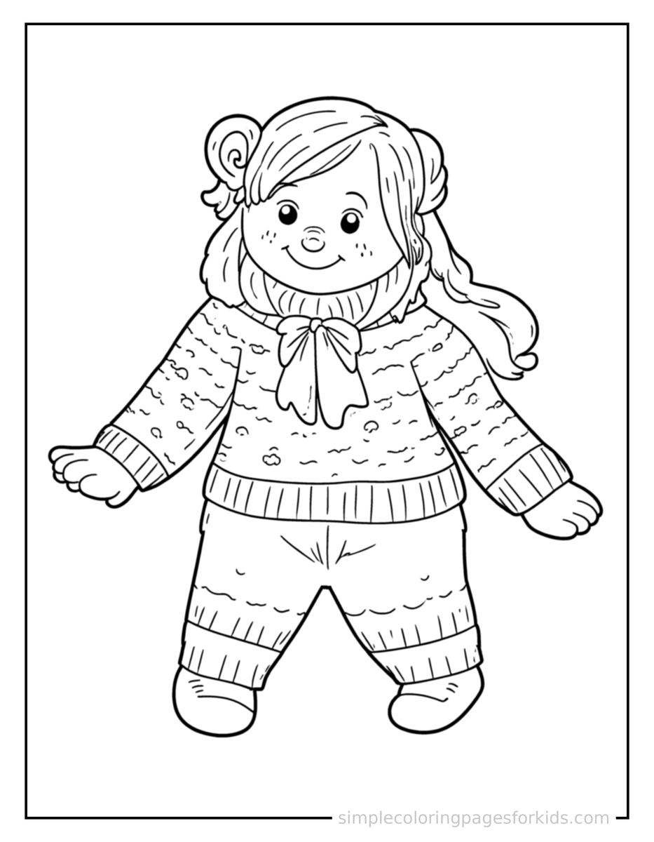 Coloring Scene 4 Autumn Sweater Weather Scene Coloring Page
