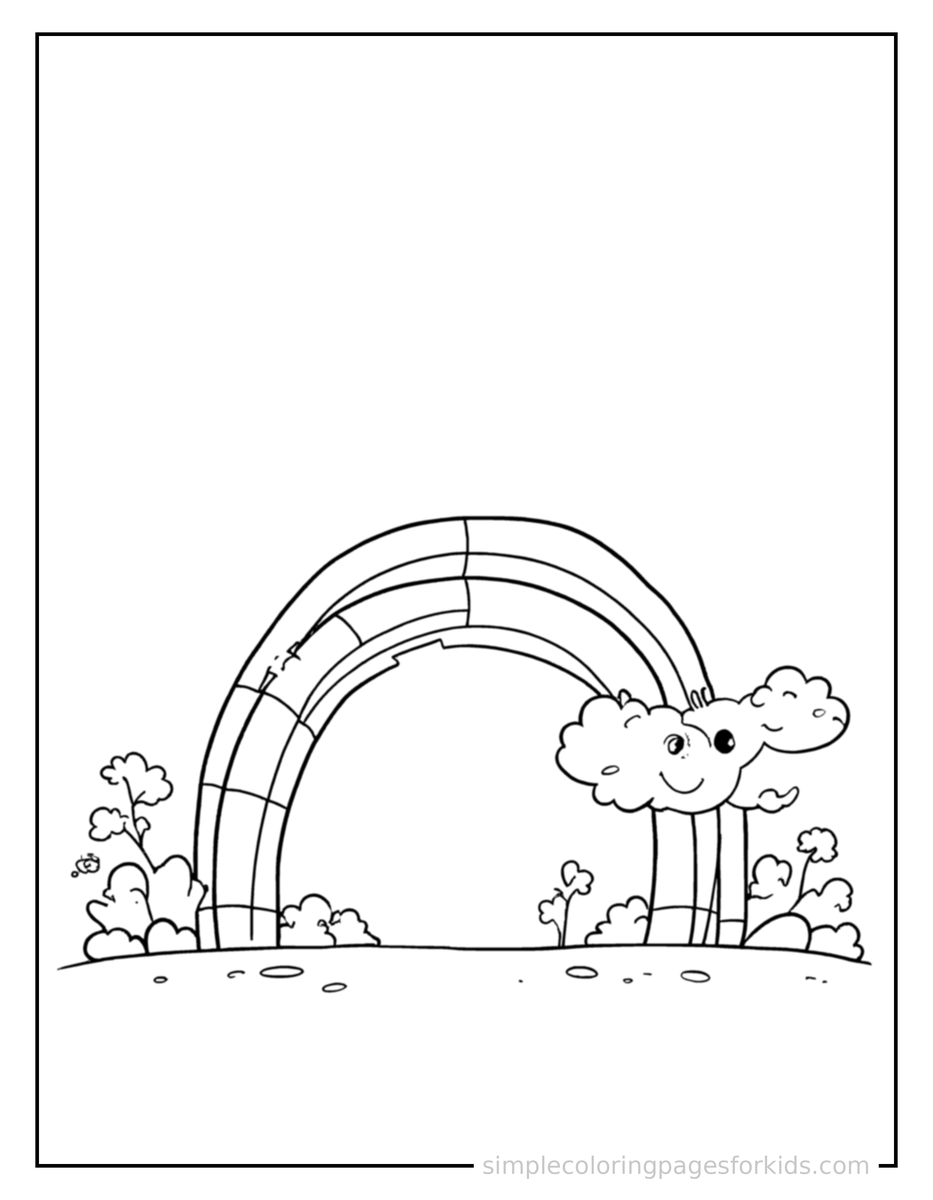 Spring Rainbow After Rain Coloring Pages