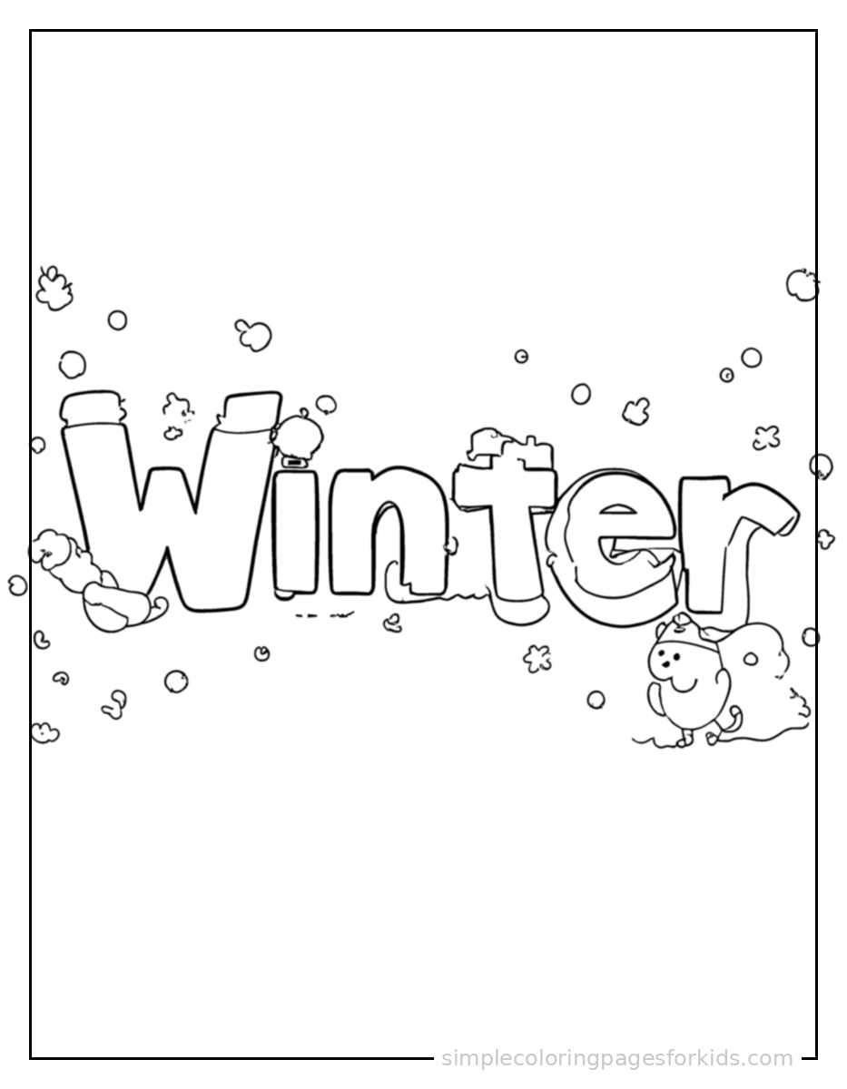 Printable seasons coloring page for kids