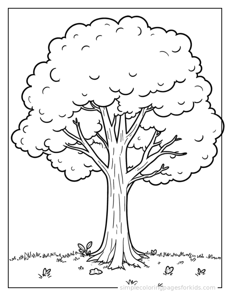 Printable seasons coloring page for kids