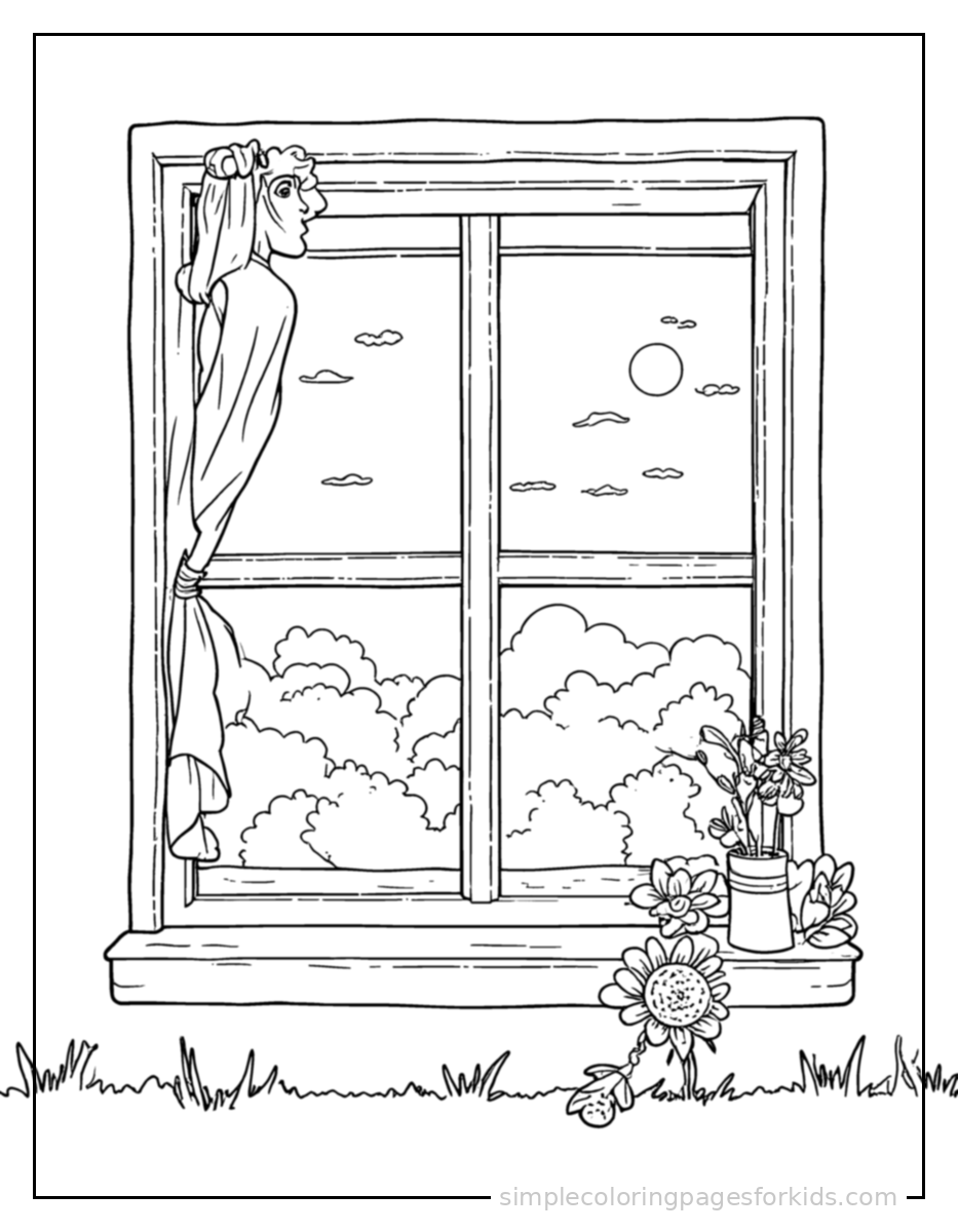 Printable seasons coloring page for kids