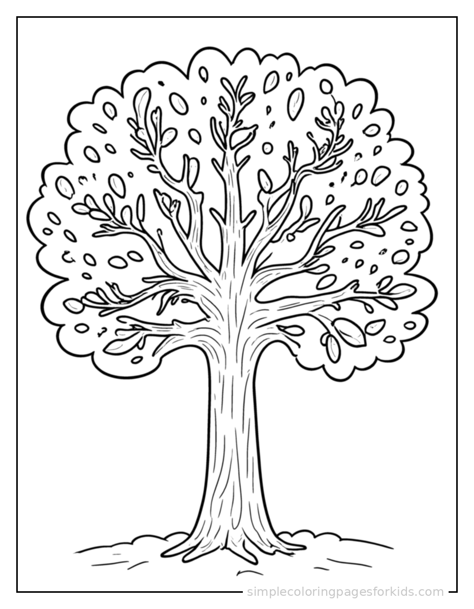 Printable seasons coloring page for kids