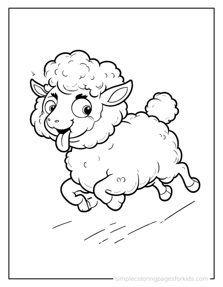 Running Sheep Coloring Page