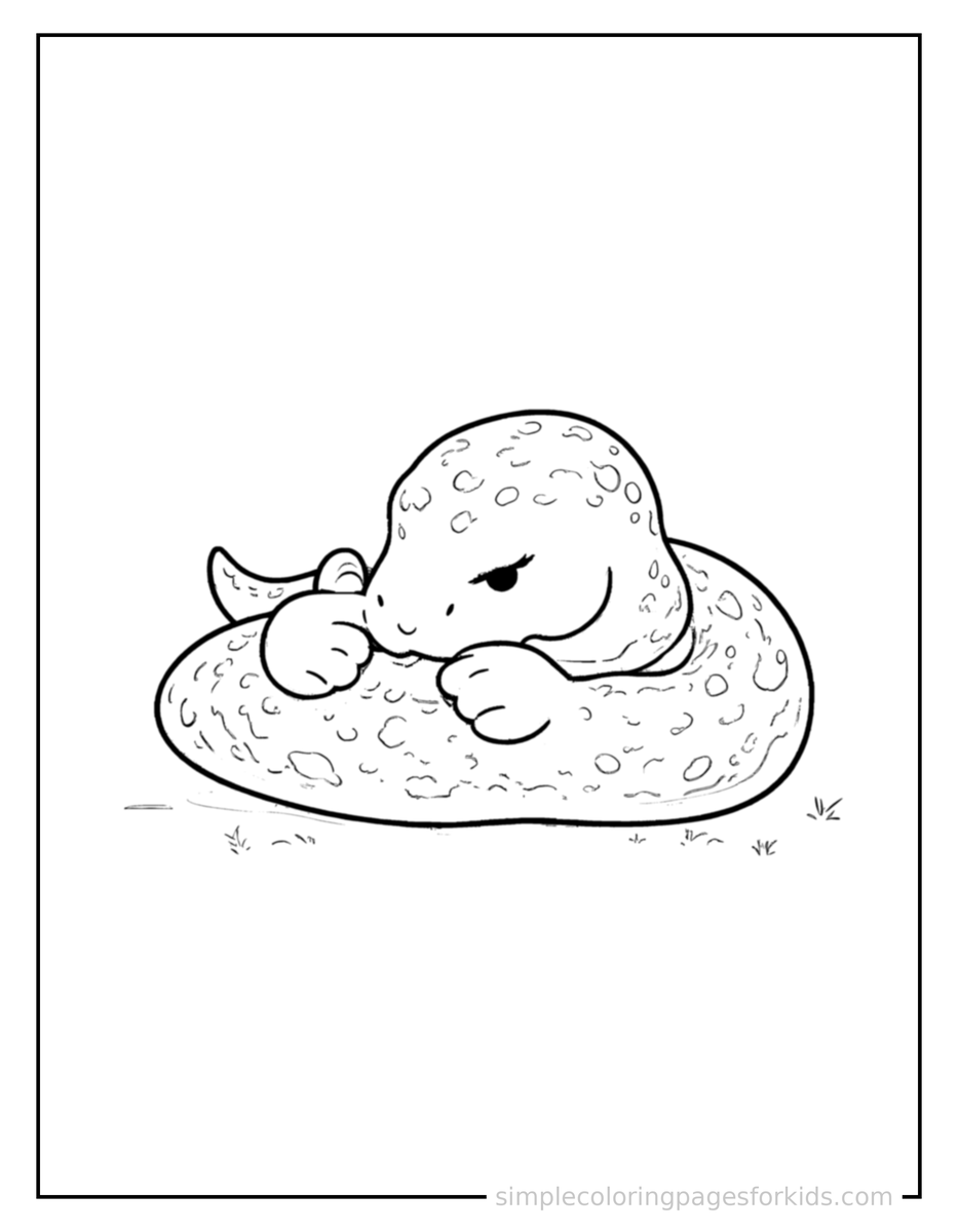 Sleepy Snake Coloring Page