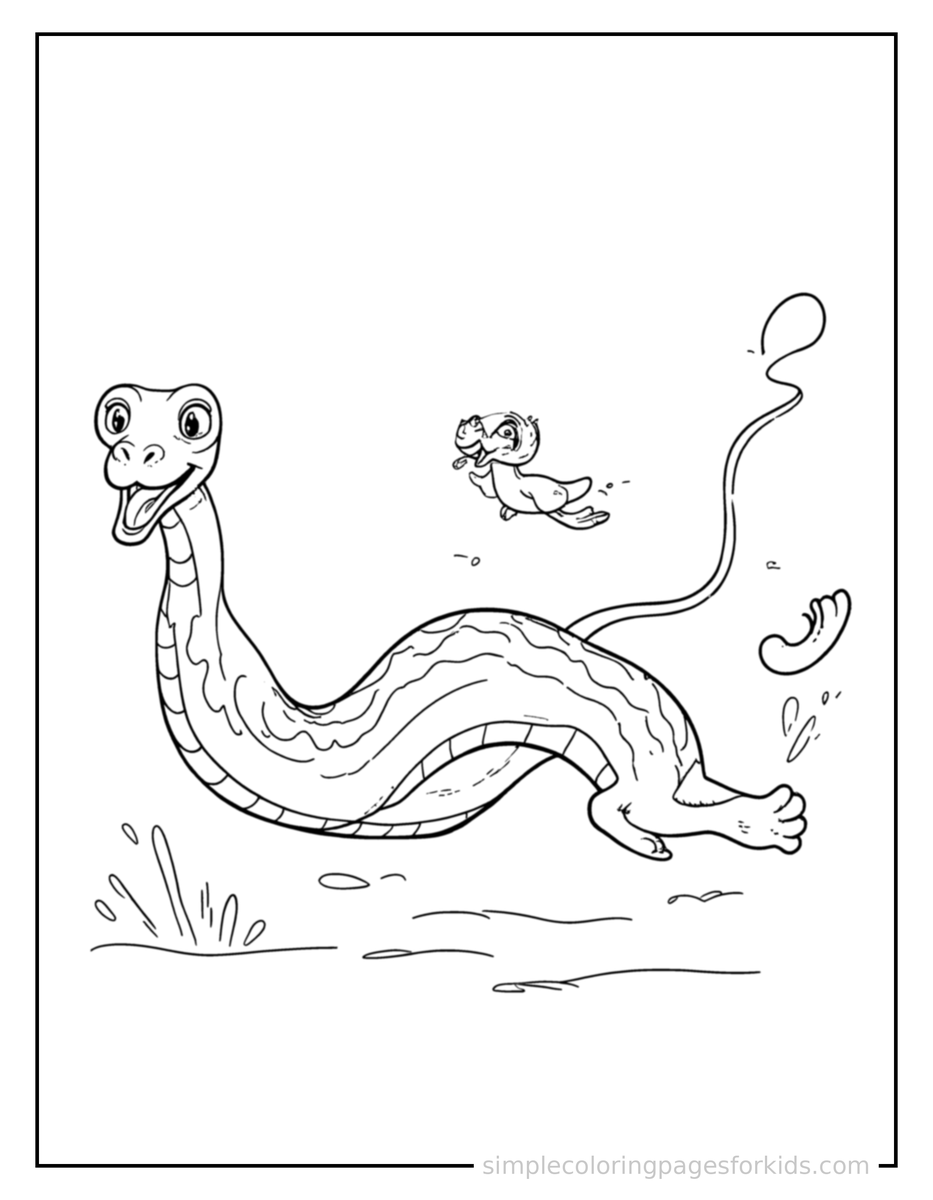 Running Snake Coloring Page