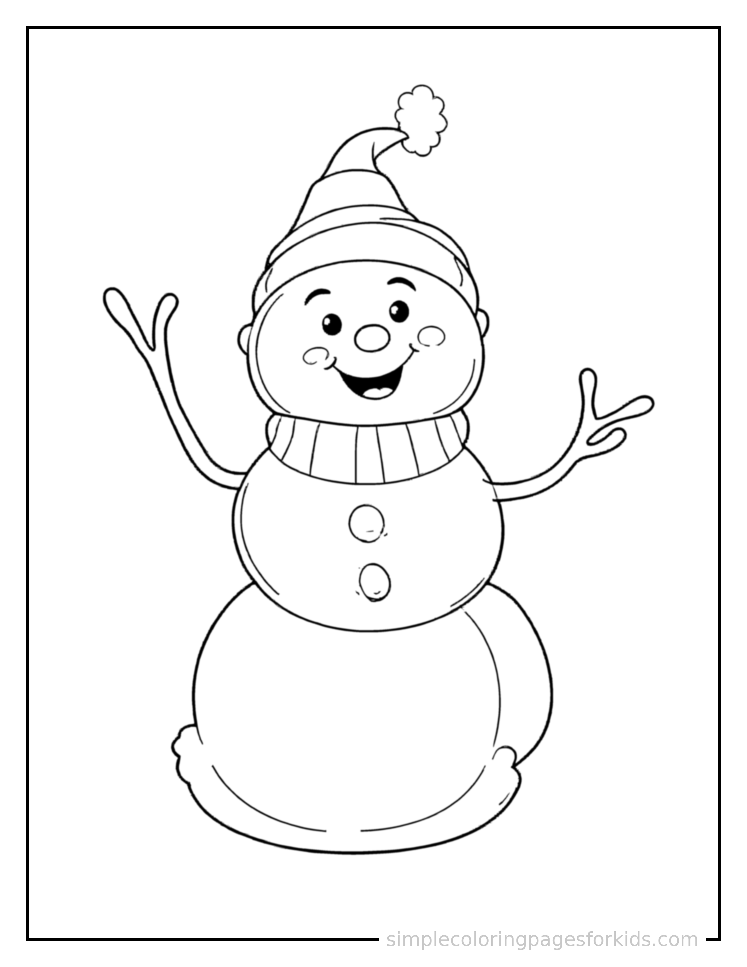 Printable snowman coloring page for kids