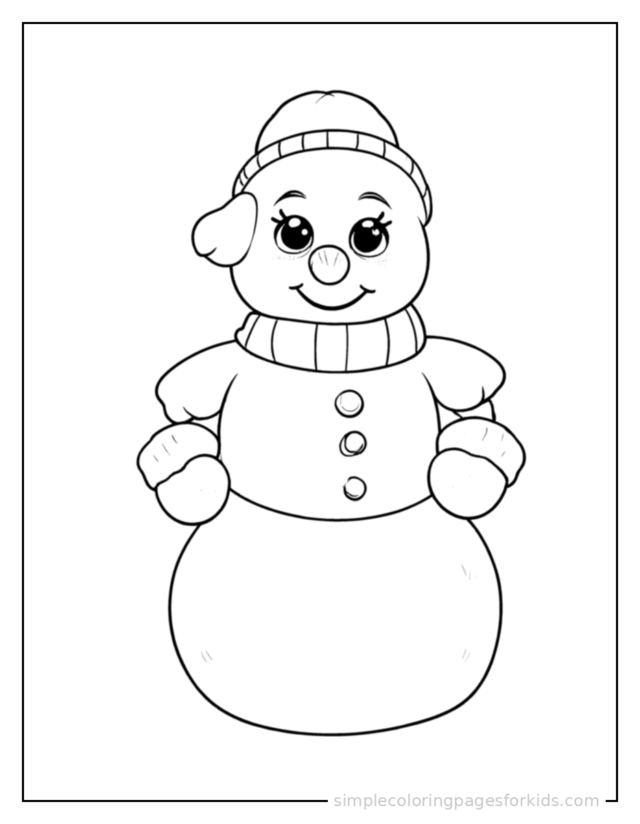 Printable snowman coloring page for kids