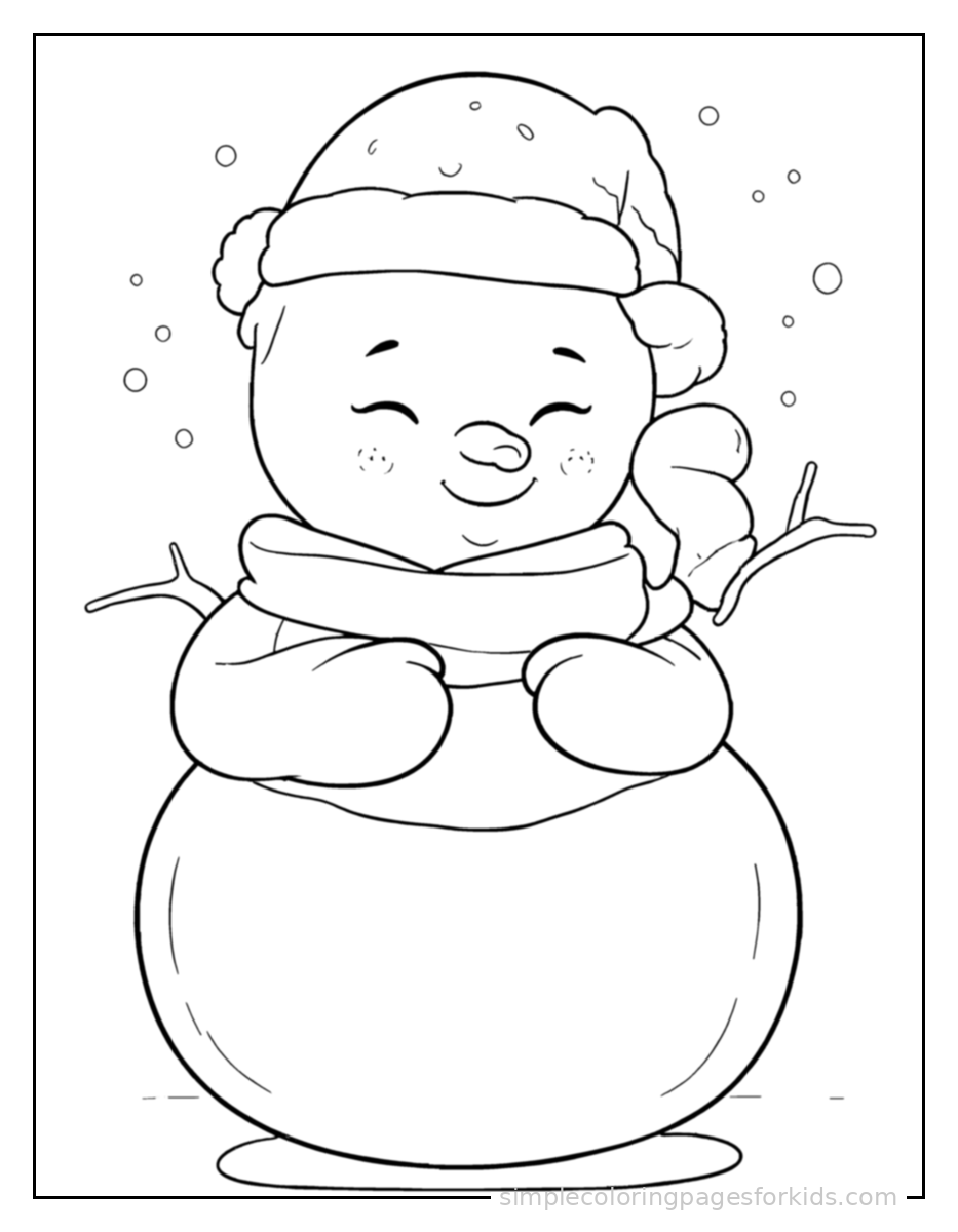 Printable snowman coloring page for kids