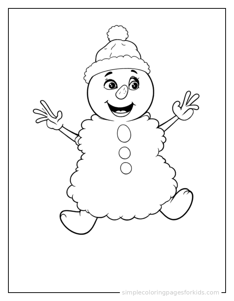 Printable snowman coloring page for kids