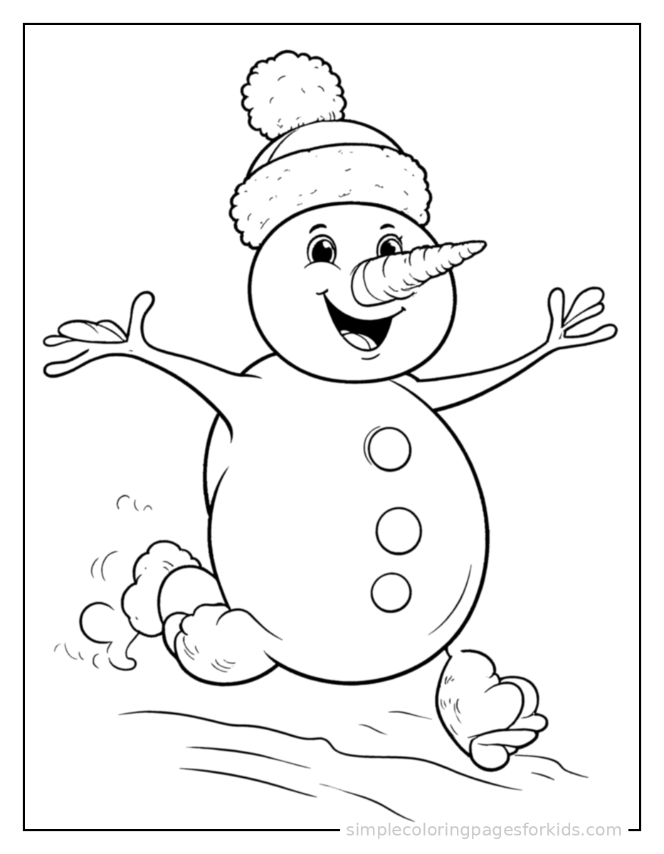 Printable snowman coloring page for kids