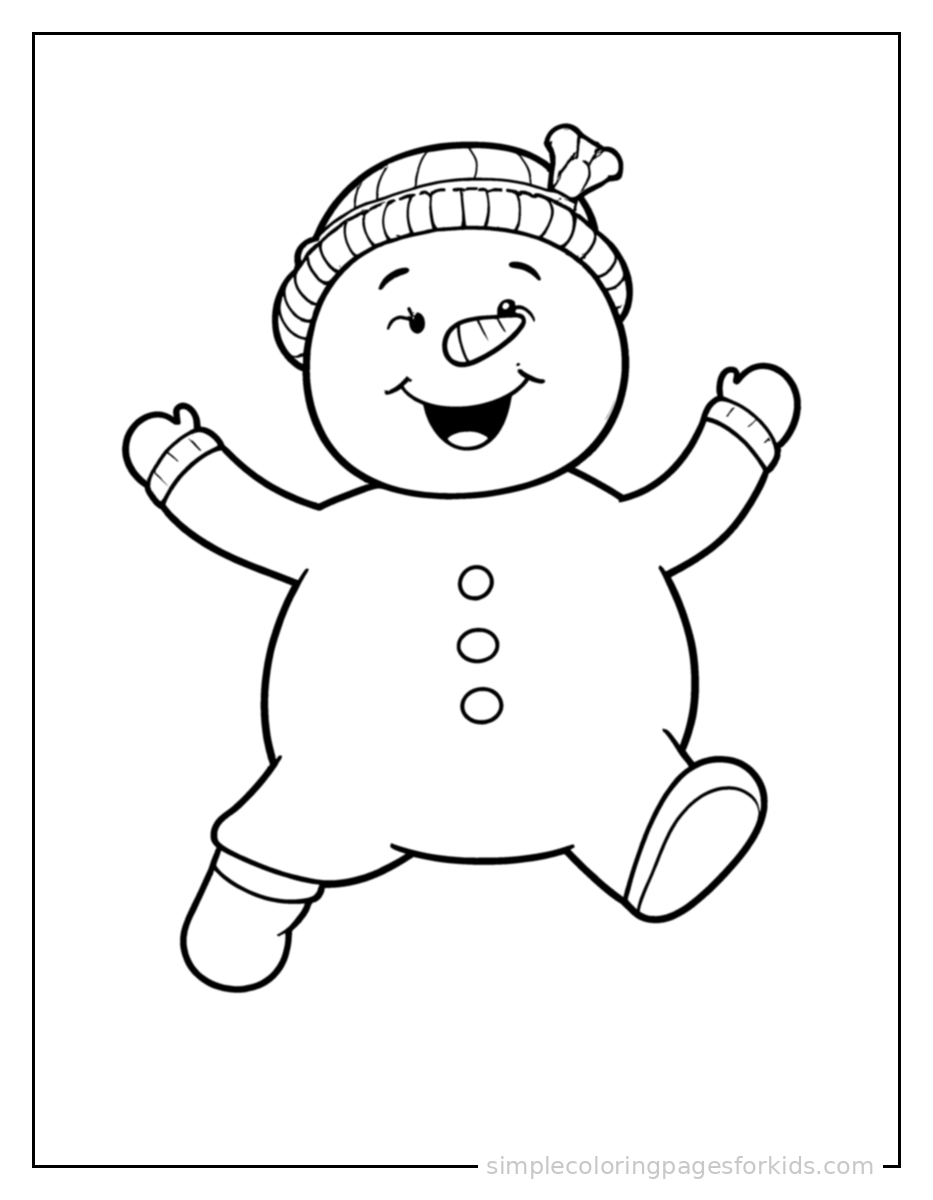 Printable snowman coloring page for kids