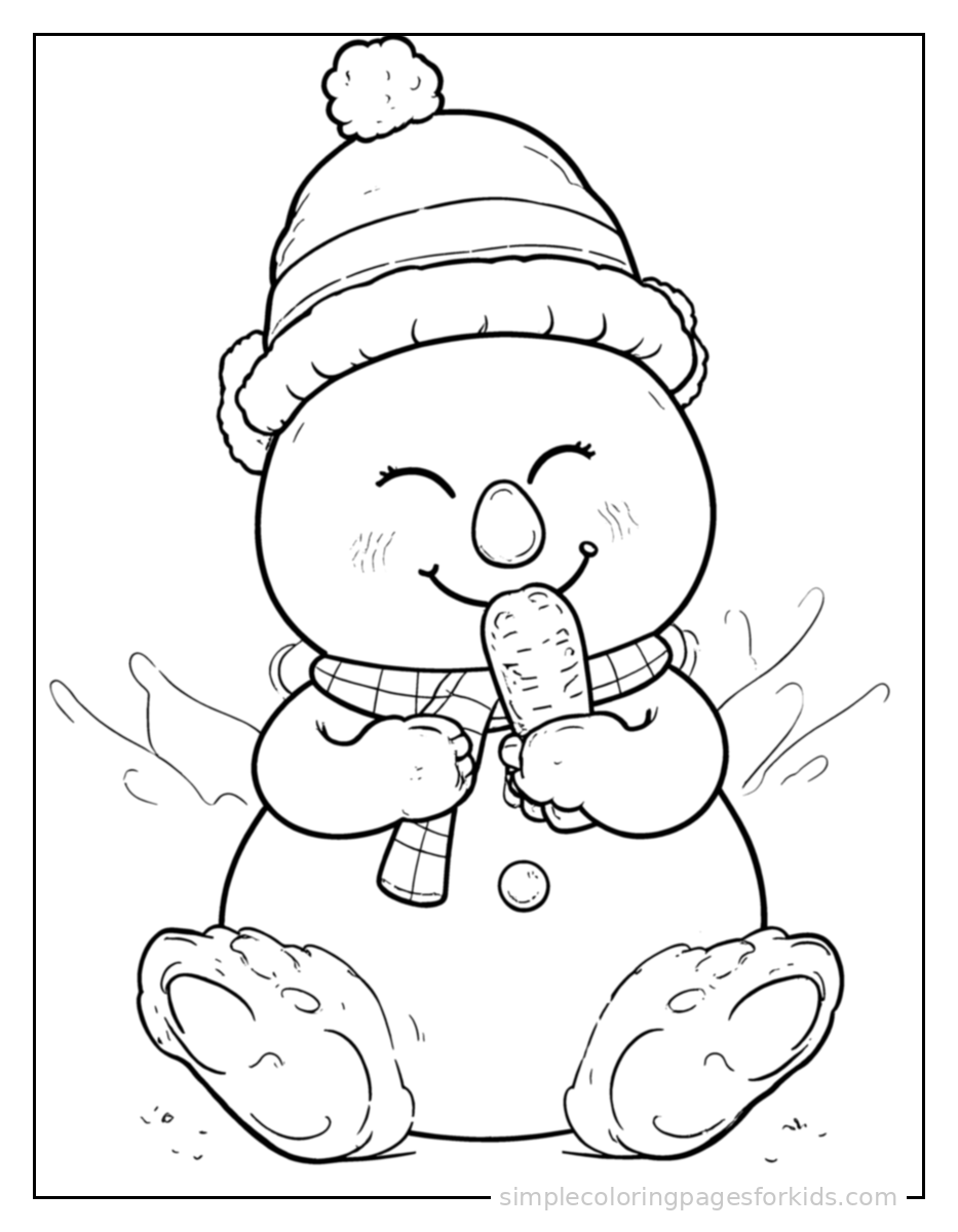 Printable snowman coloring page for kids