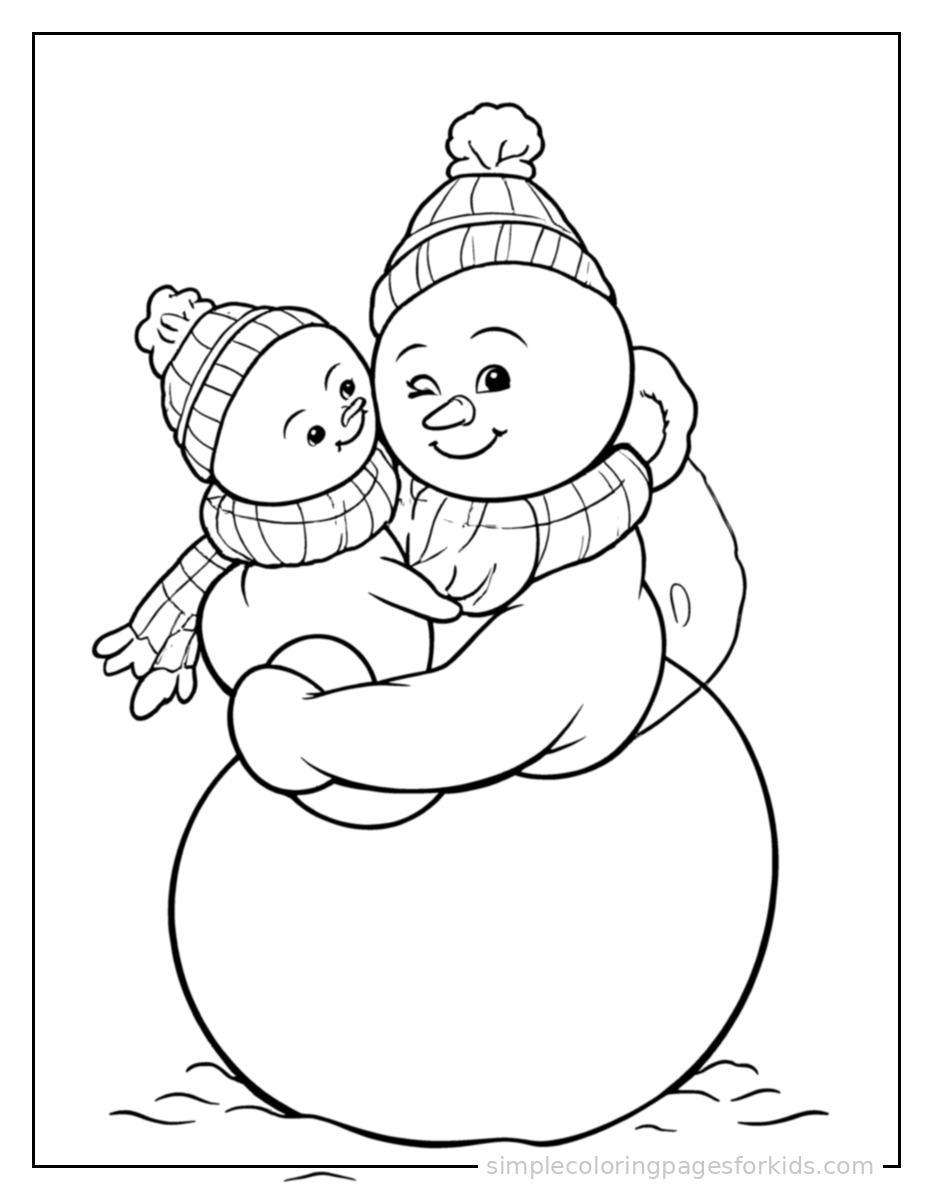 Printable snowman coloring page for kids