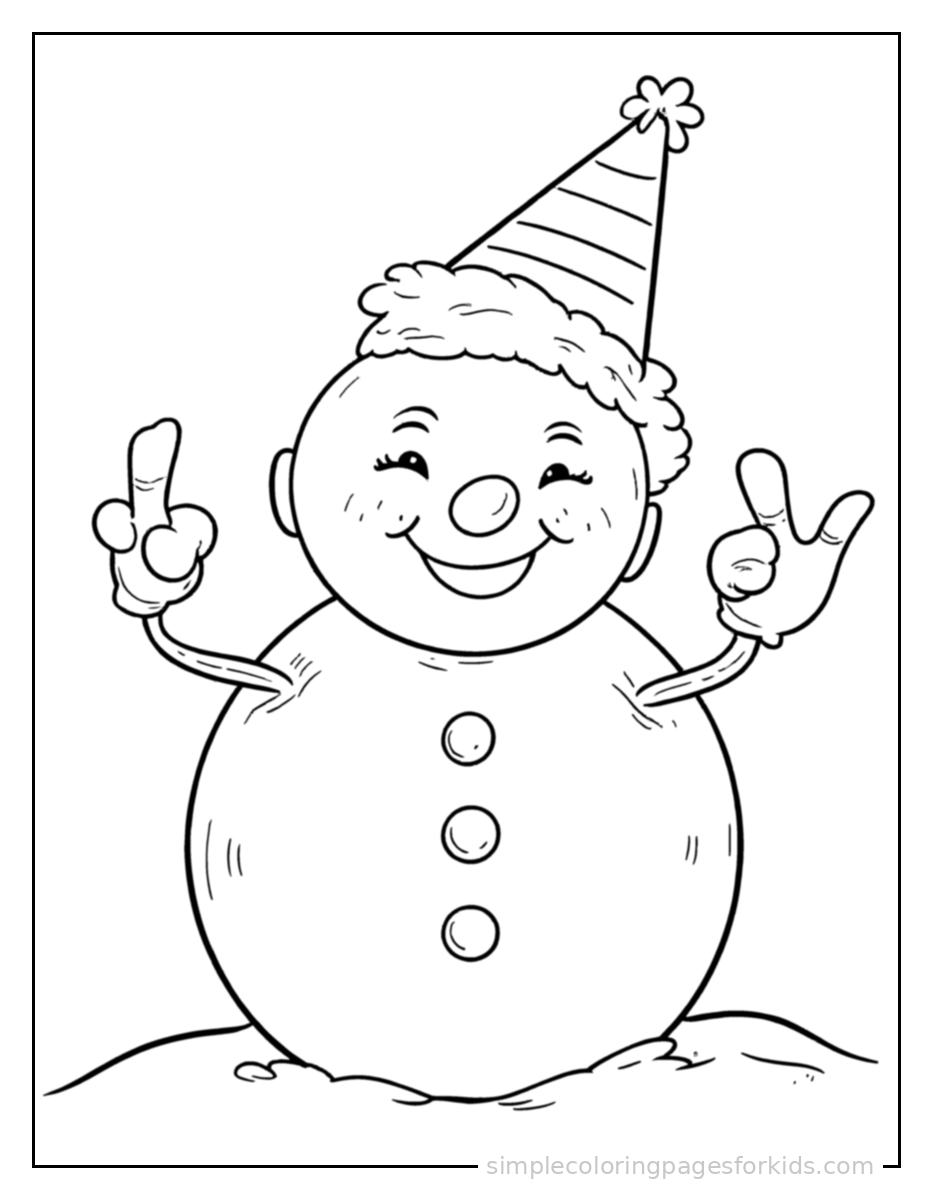 Printable snowman coloring page for kids