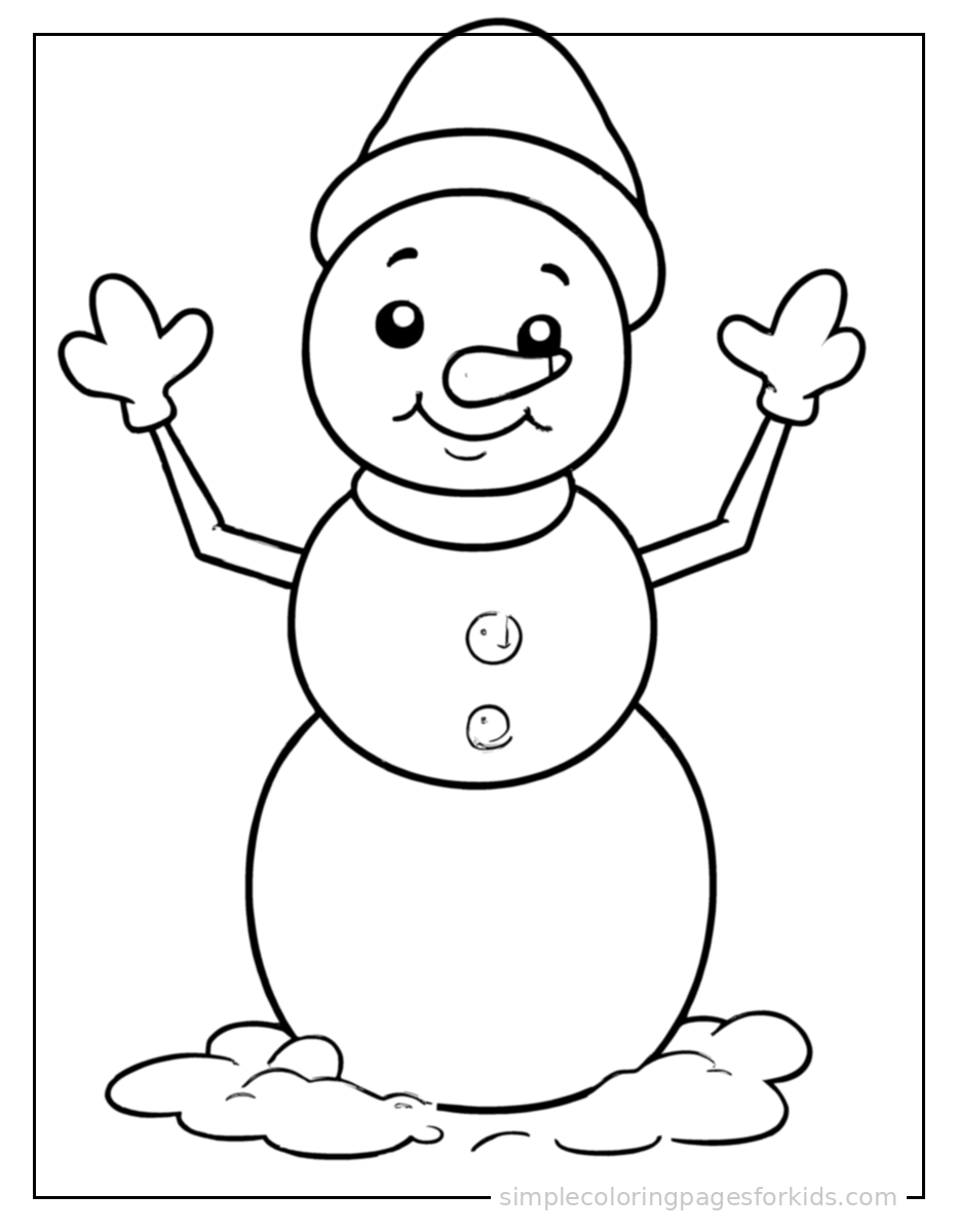 Printable snowman coloring page for kids