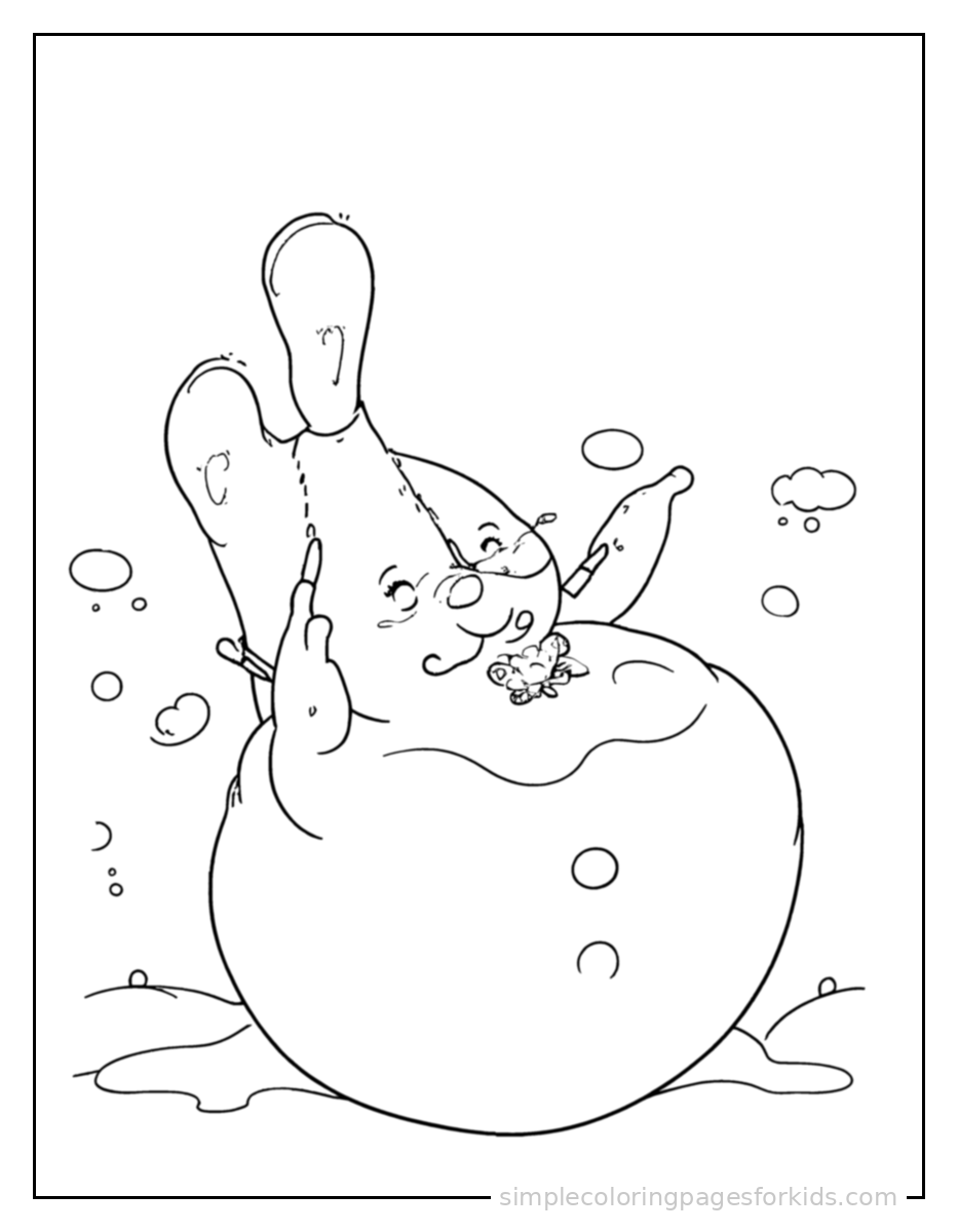Printable snowman coloring page for kids