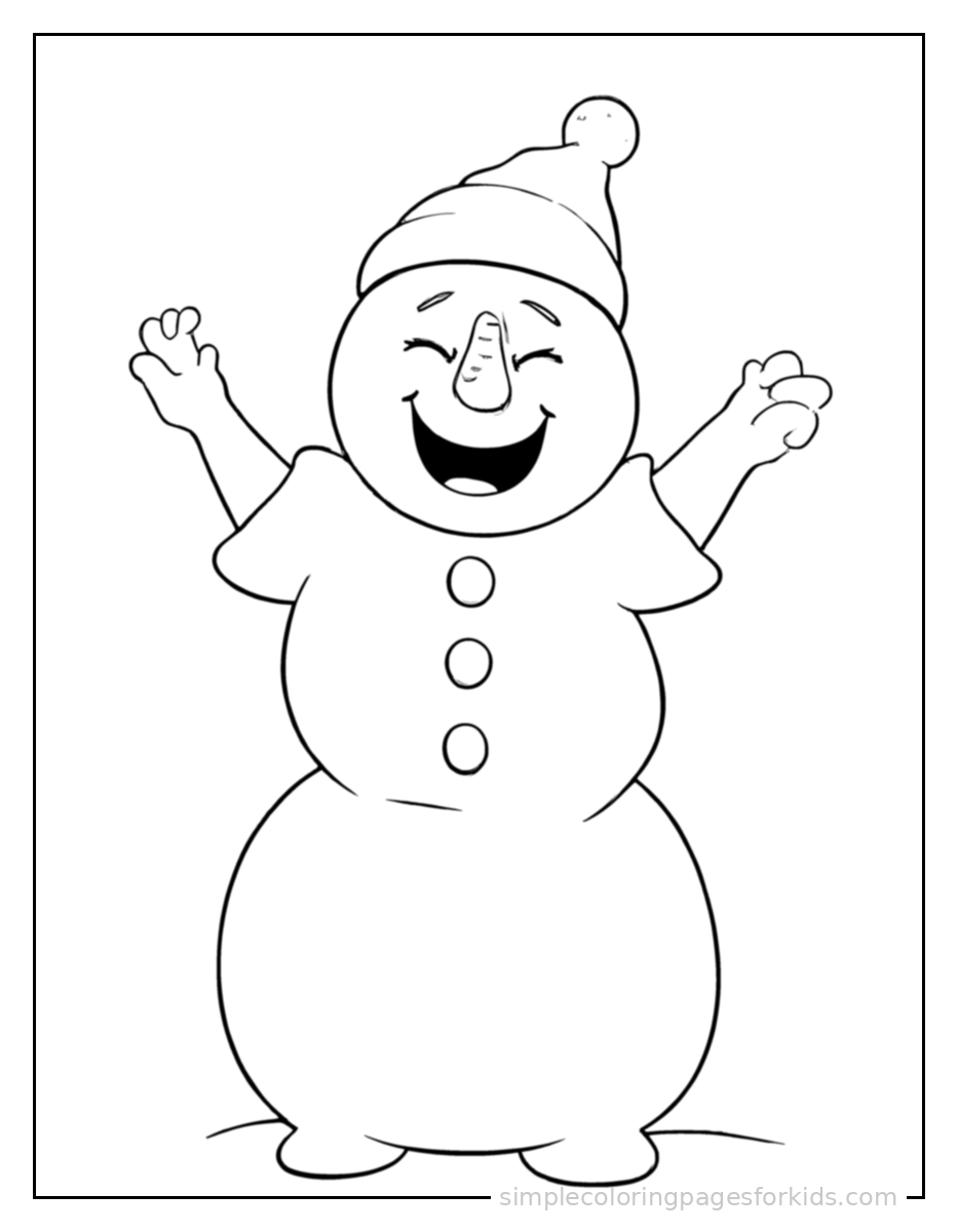 Printable snowman coloring page for kids
