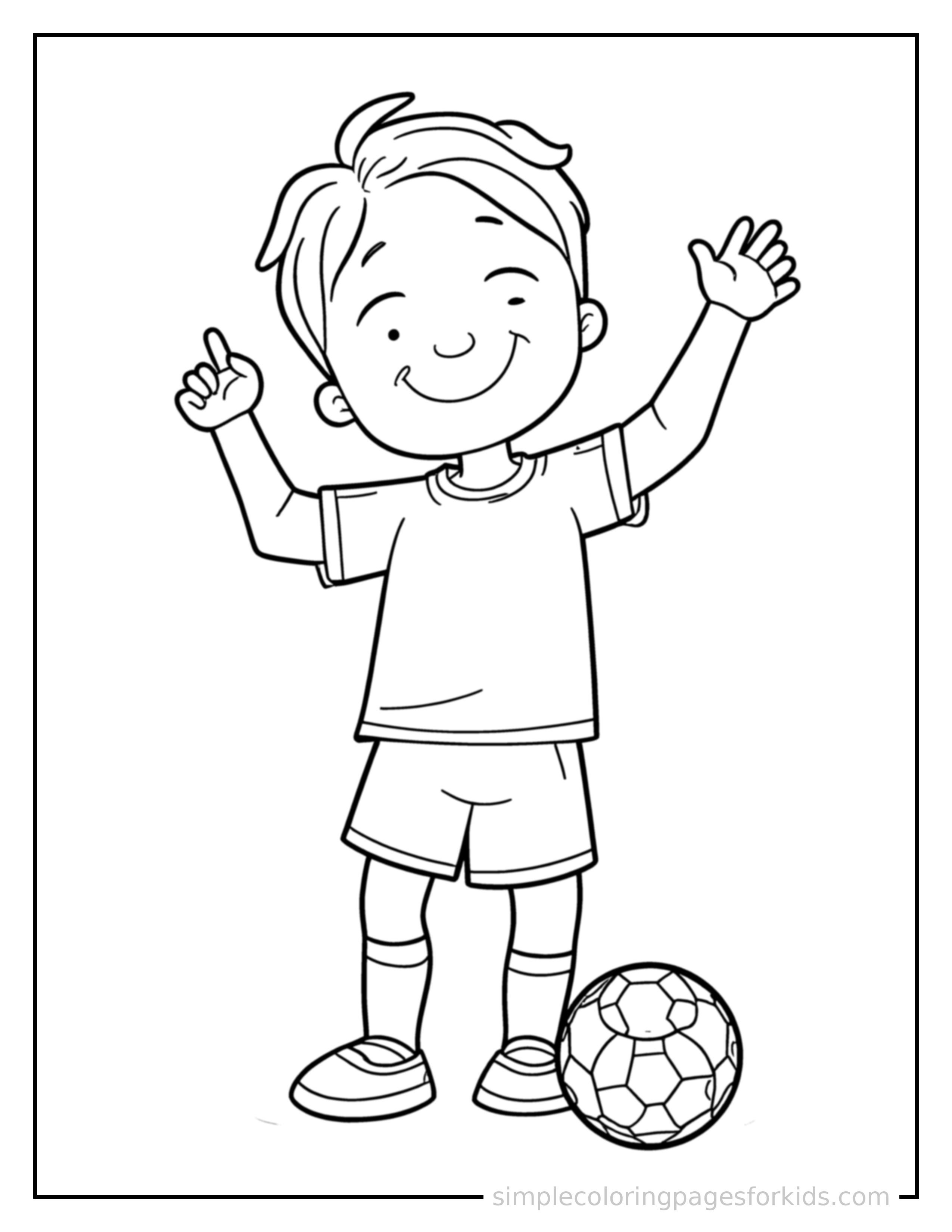 Printable soccer coloring page for kids