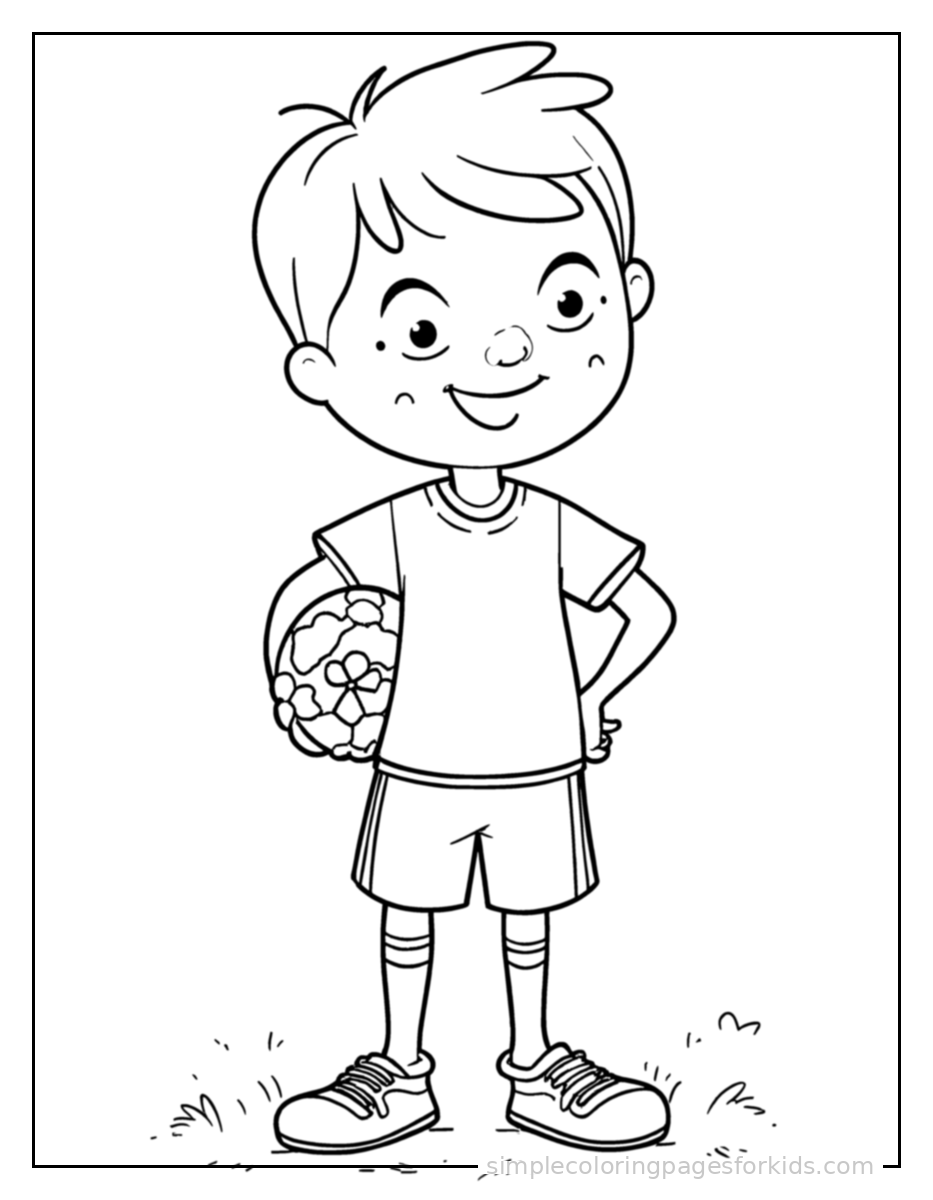 Printable soccer coloring page for kids