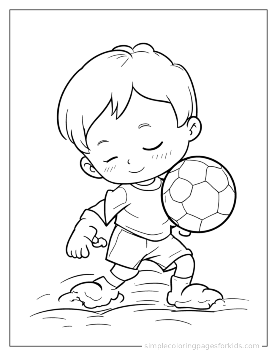 Printable soccer coloring page for kids