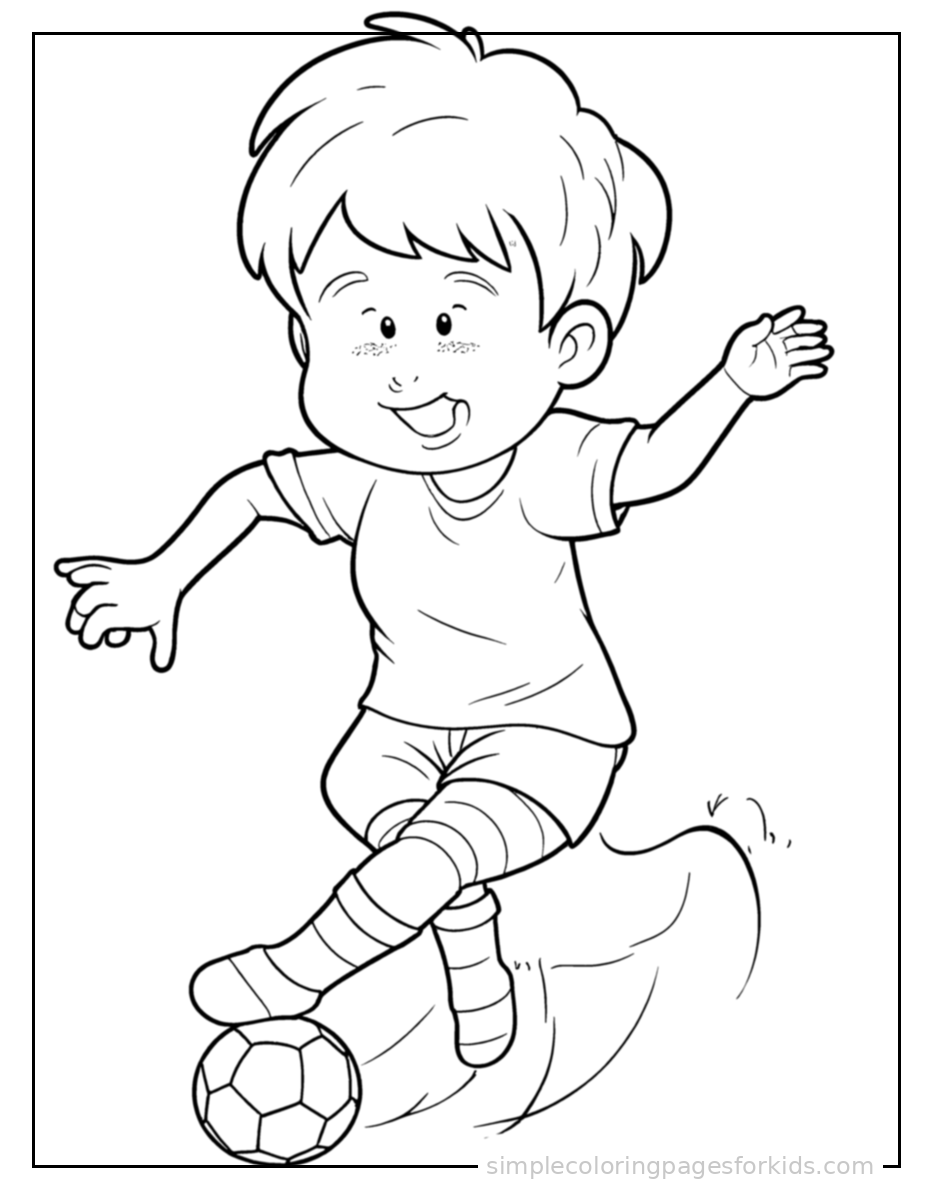 Printable soccer coloring page for kids