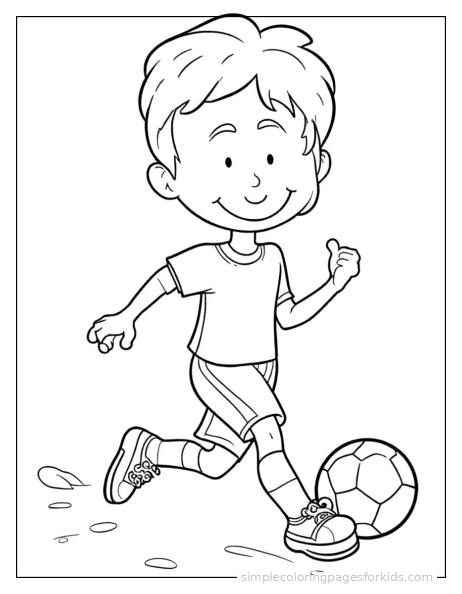 Printable soccer coloring page for kids