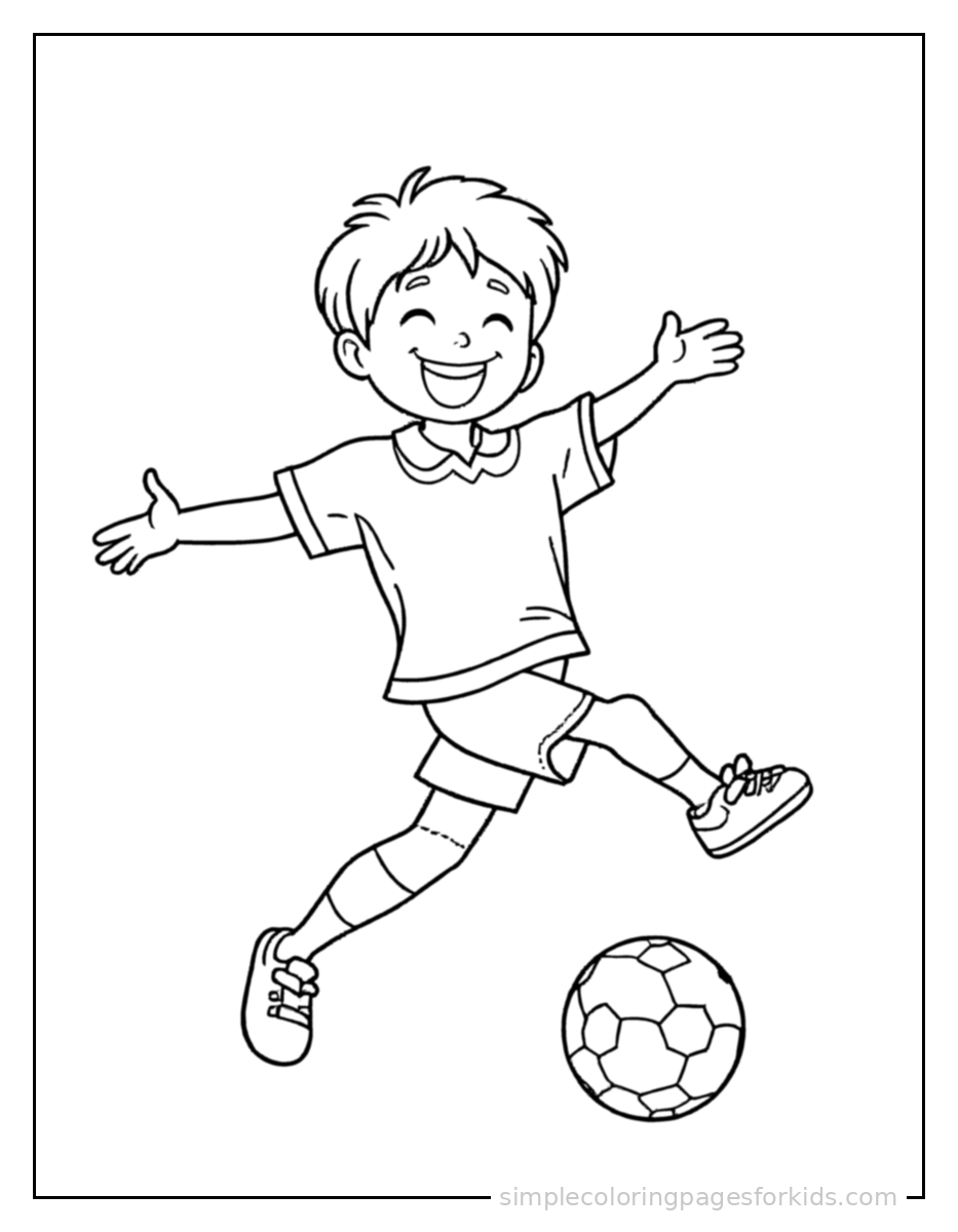 Printable soccer coloring page for kids