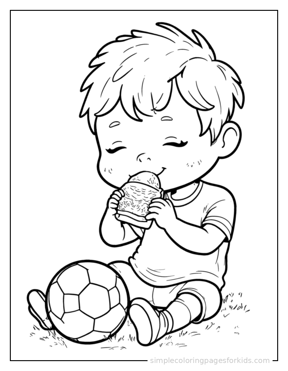 Printable soccer coloring page for kids