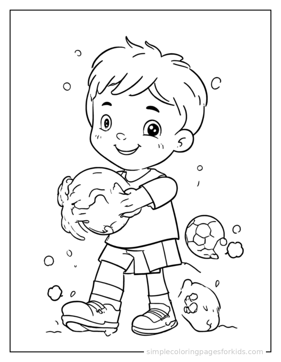 Printable soccer coloring page for kids