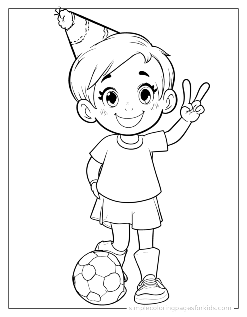 Printable soccer coloring page for kids