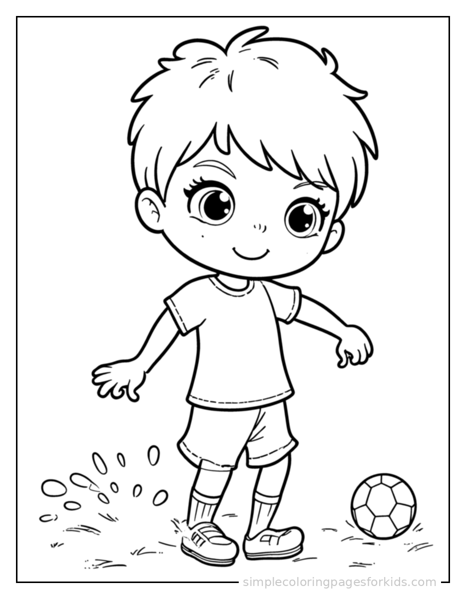 Printable soccer coloring page for kids