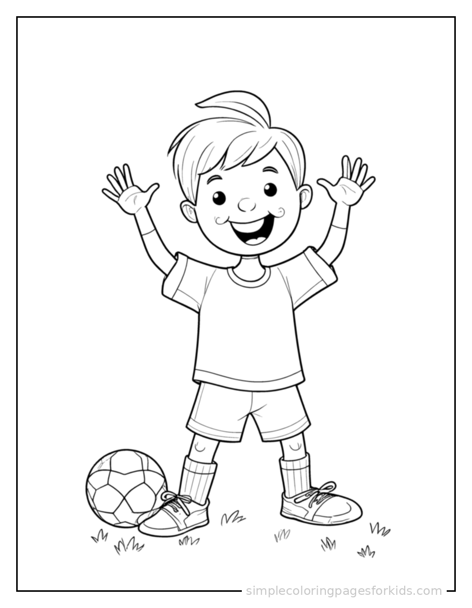 Printable soccer coloring page for kids